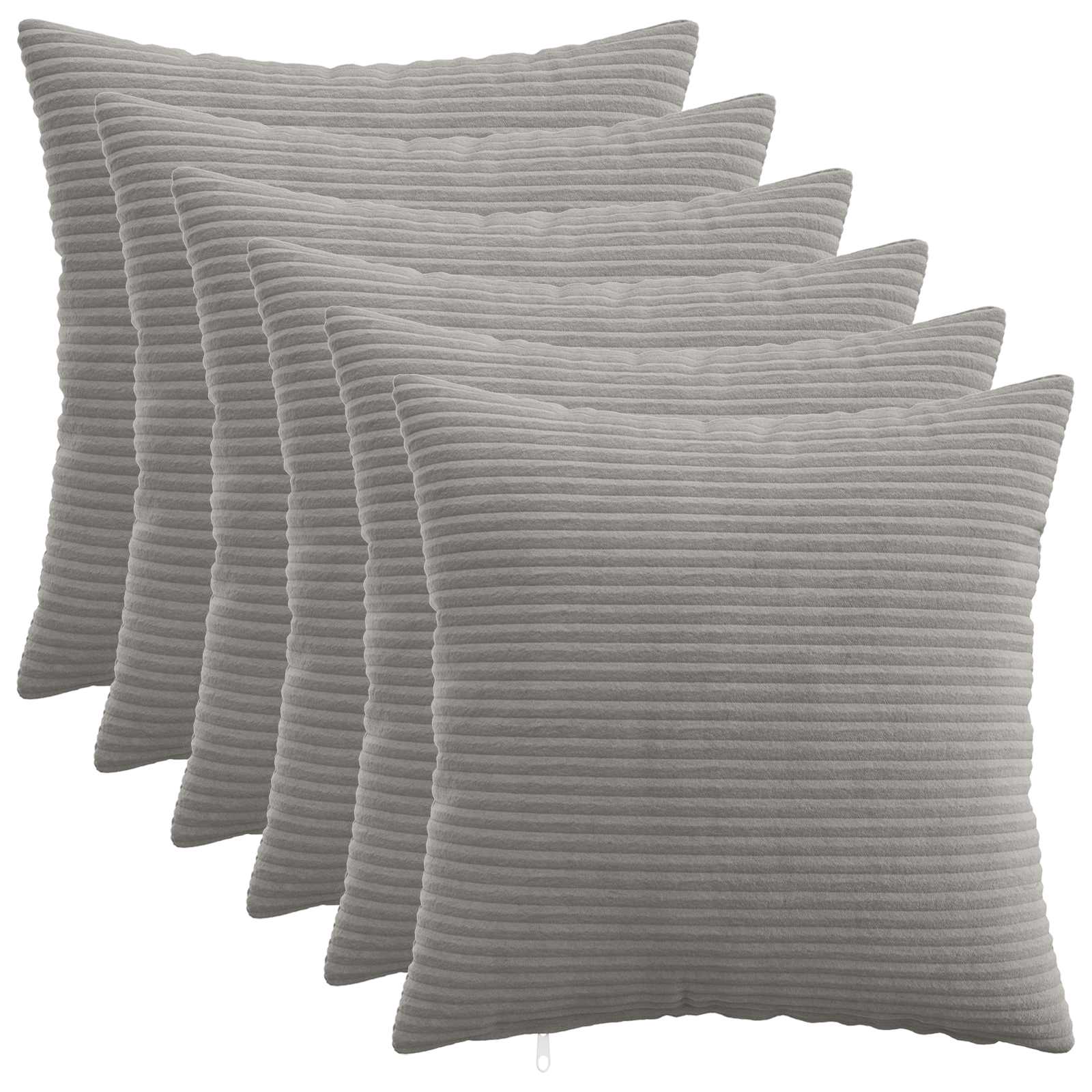 Federa 6 pcs HEERLEN Grigio Chiaro 40 x 40 cm corduroy