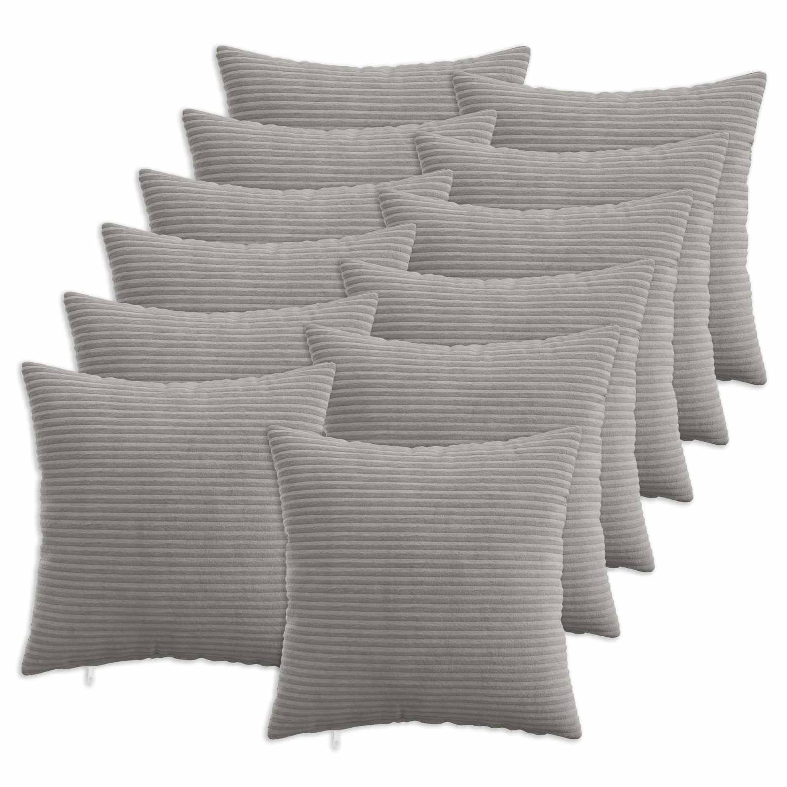 Federa 12 pcs HEERLEN Grigio Chiaro 40 x 40 cm corduroy