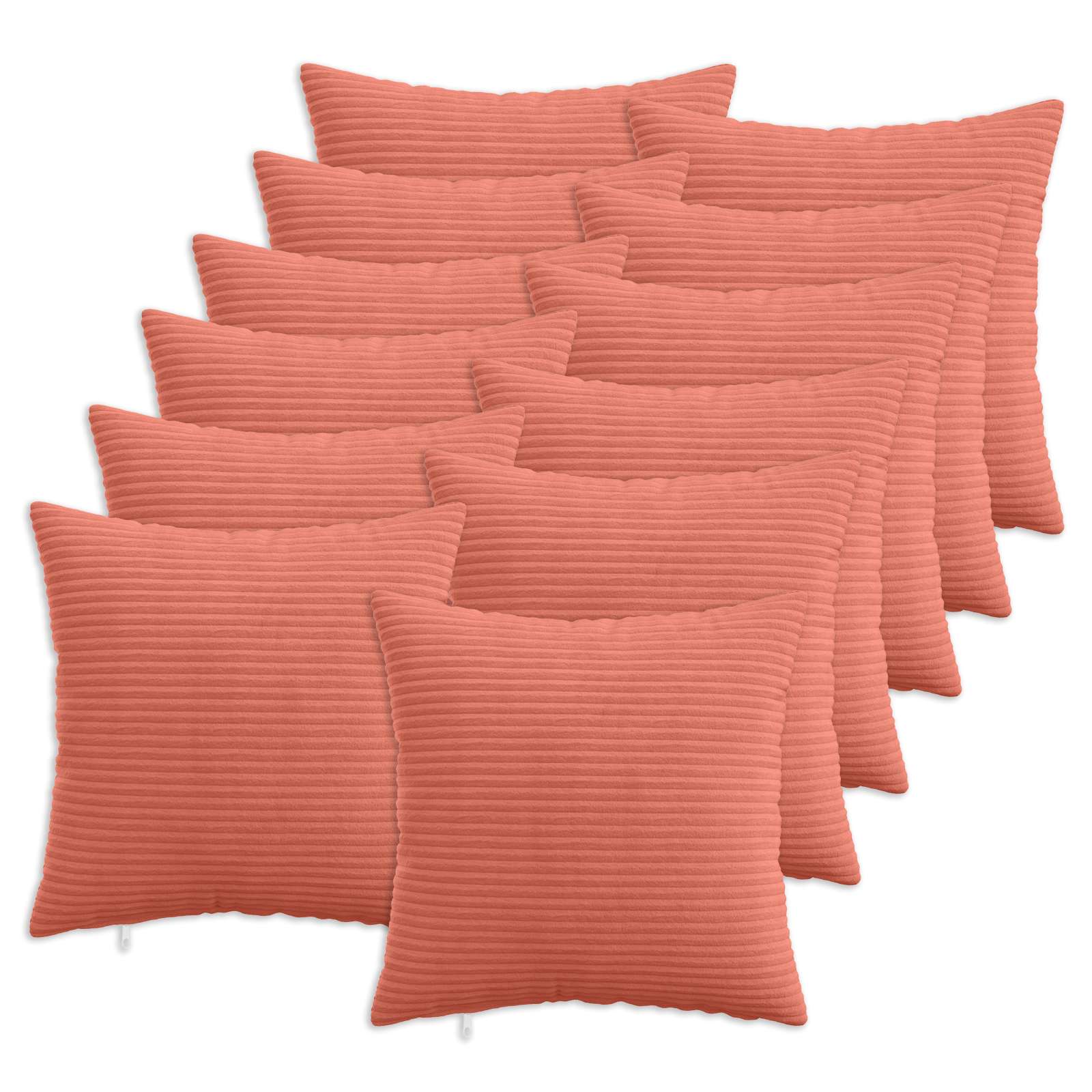 Federa 12 pcs HEERLEN Rosso Arancio 40 x 40 cm corduroy