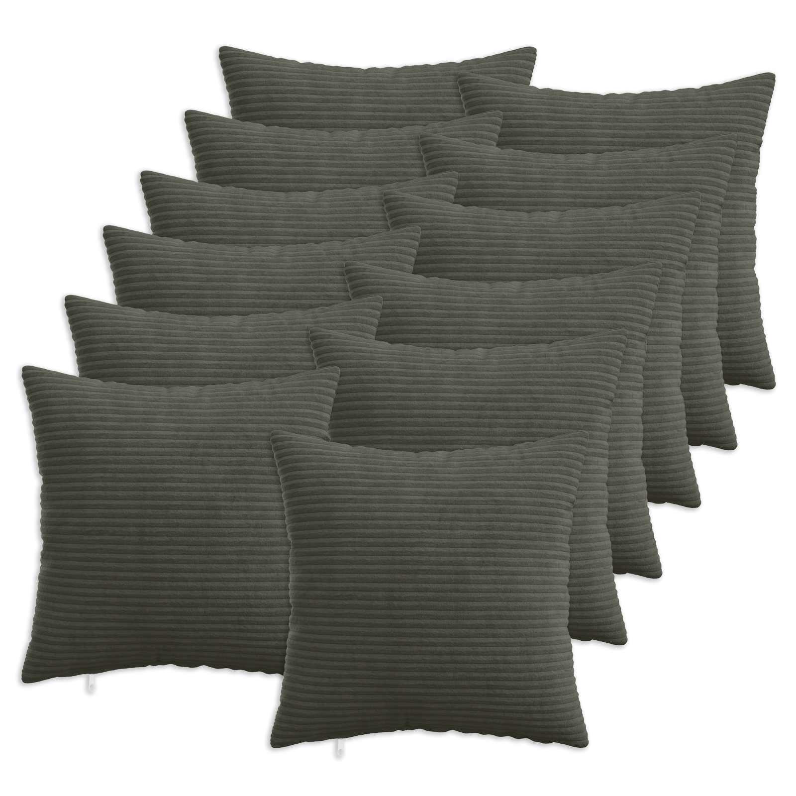 Federa 12 pcs HEERLEN Antracite 40 x 40 cm corduroy