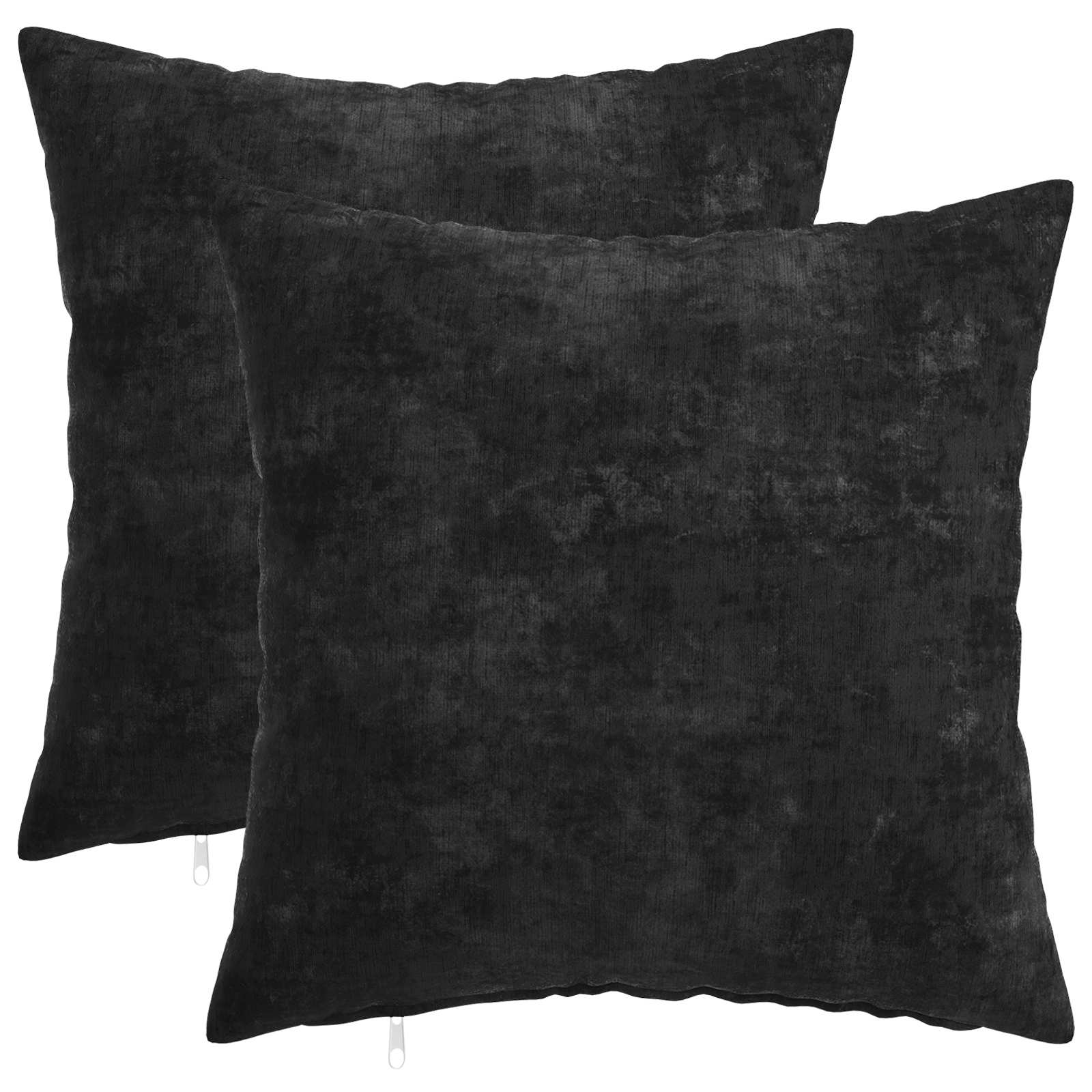 Federa 2 pz HEERLEN Antracite 40 x 40 cm Tessuto Chenille