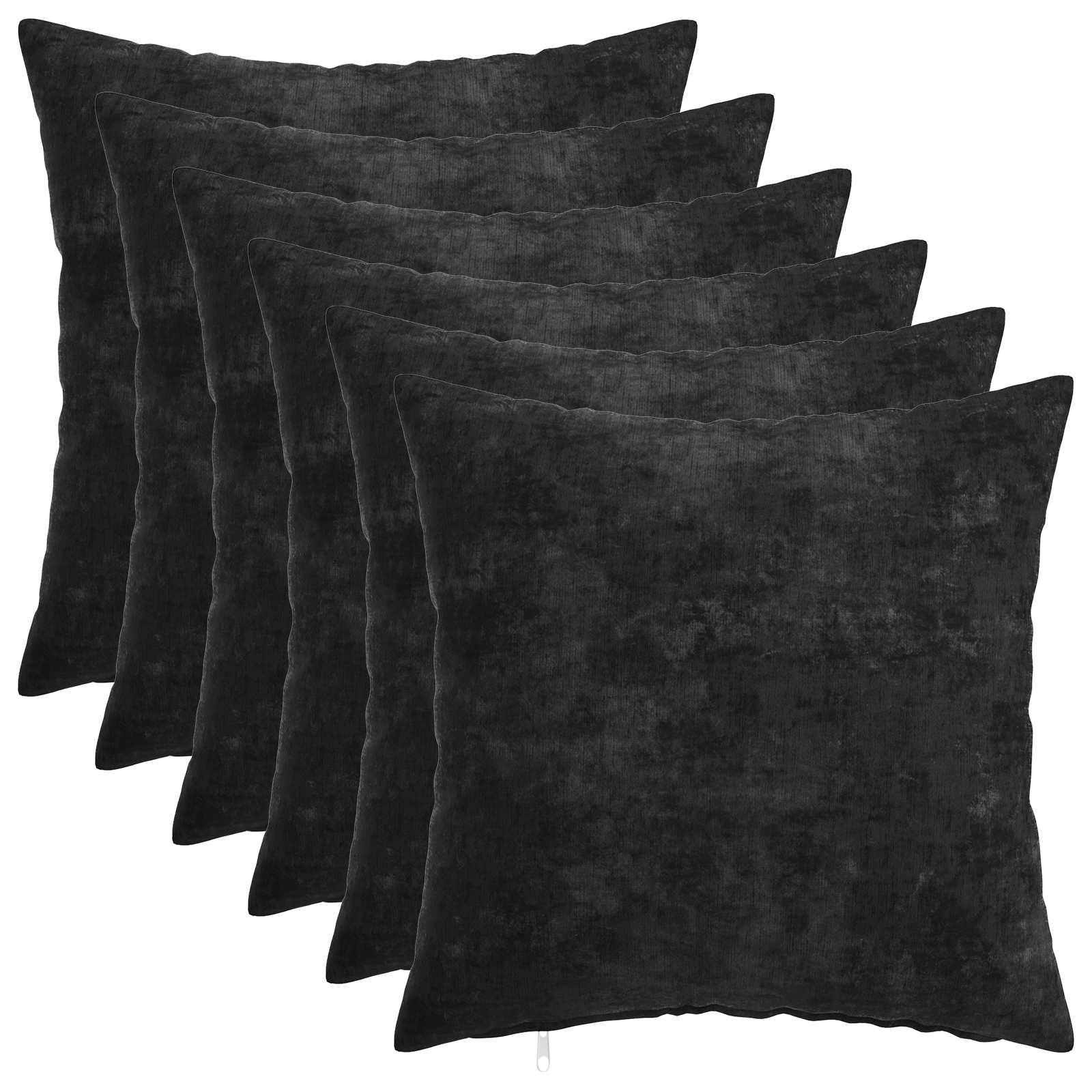 Federa 6 pz HEERLEN Antracite 40 x 40 cm Tessuto Chenille