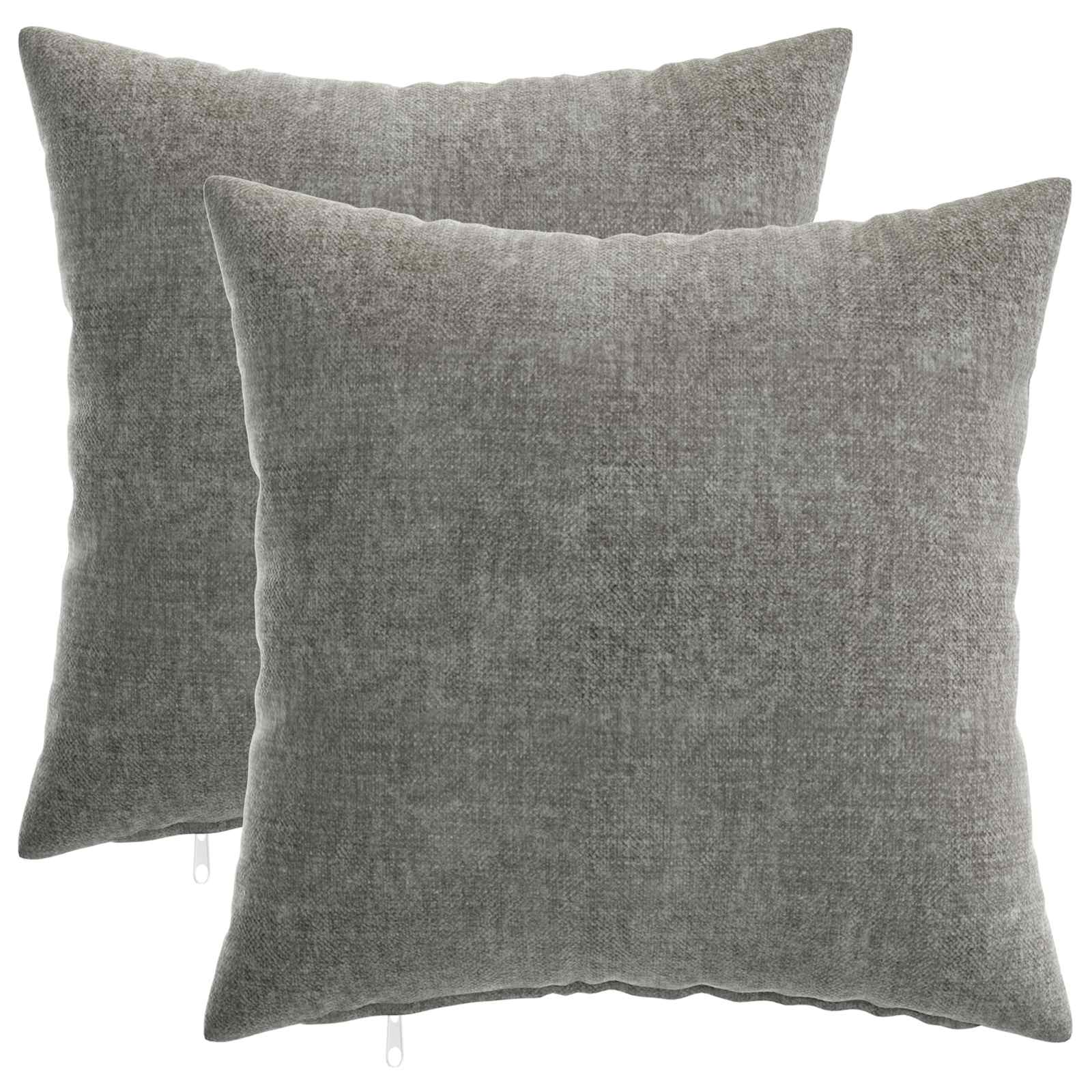 Federa 2 pz HEERLEN Grigio Scuro 40 x 40 cm Tessuto Chenille