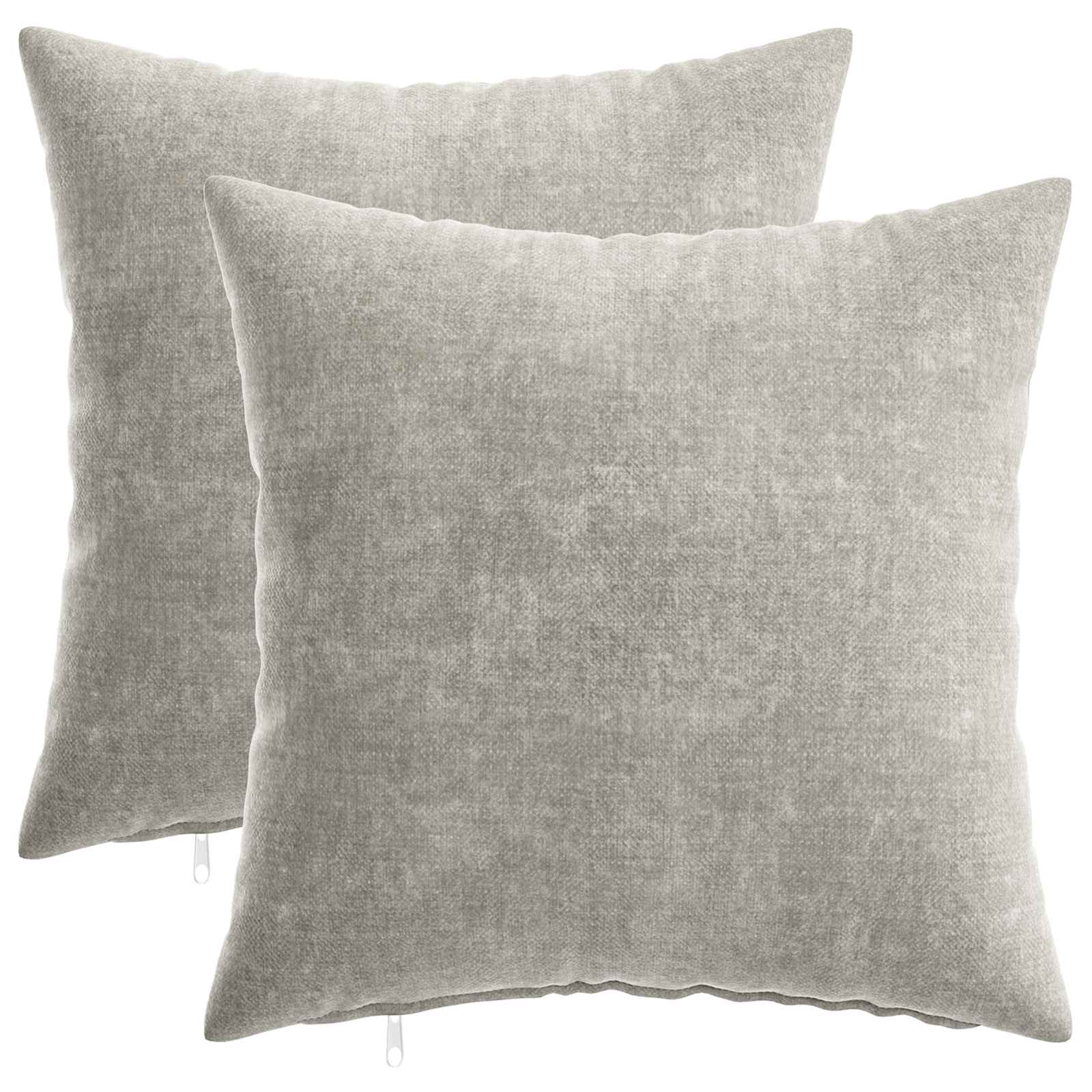 Federa 2 pz HEERLEN Grigio Chiaro 40 x 40 cm Tessuto Chenille