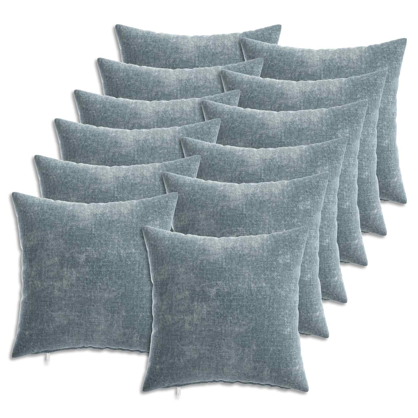Federa 12 pz HEERLEN Azzurro 40 x 40 cm Tessuto Chenille