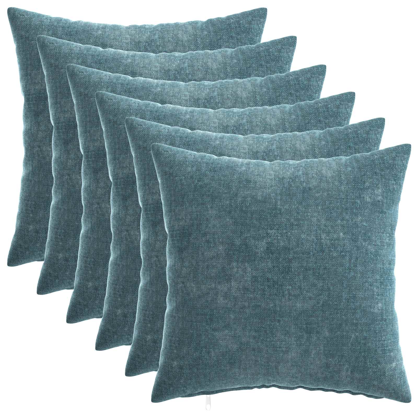 Federa 6 pz HEERLEN Blu 40 x 40 cm Tessuto Chenille