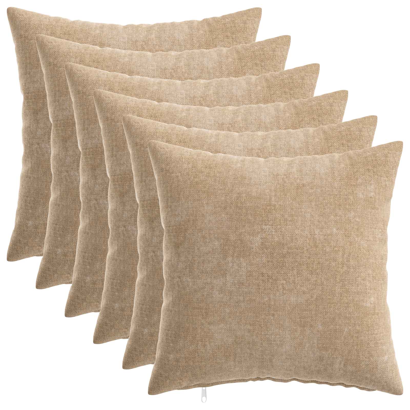 Federa 6 pz HEERLEN Tortora 40 x 40 cm Tessuto Chenille