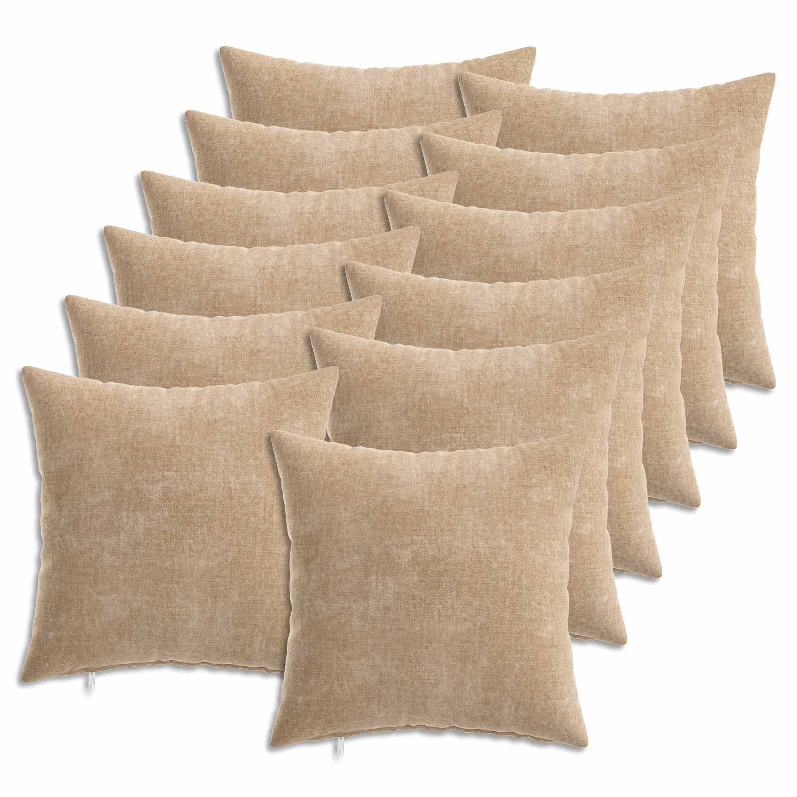 Federa 12 pz HEERLEN Tortora 40 x 40 cm Tessuto Chenille