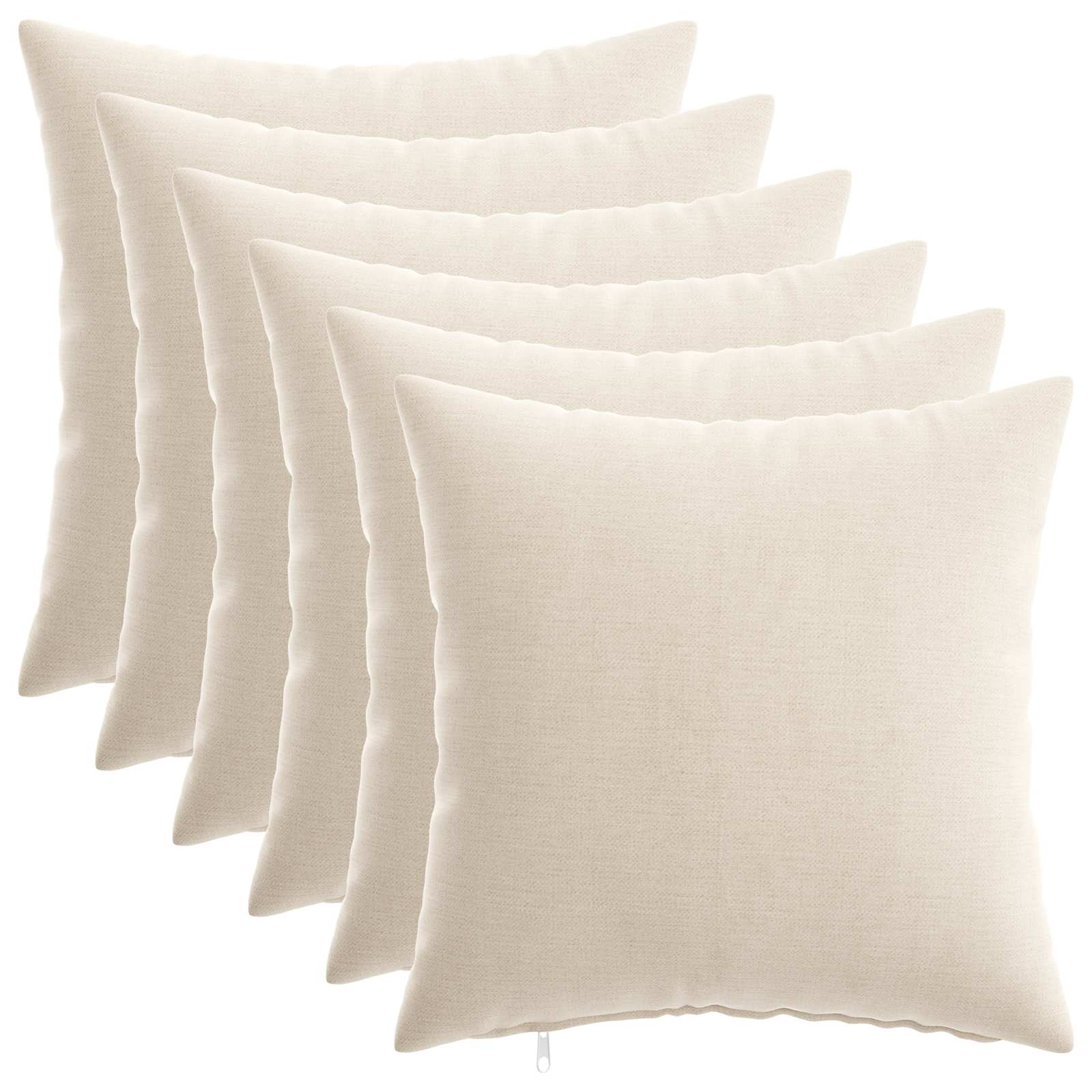 Federa 6 pz HEERLEN Crema 40 x 40 cm Tessuto Chenille