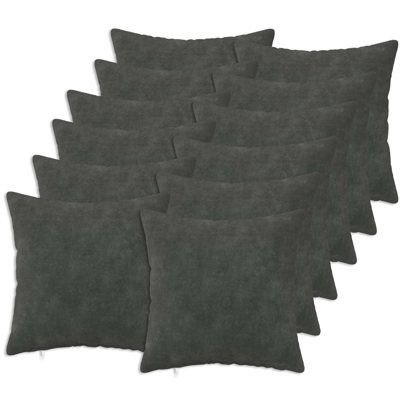 Federa 12 pcs HEERLEN Antracite 40 x 40 cm Fleece in microfibra