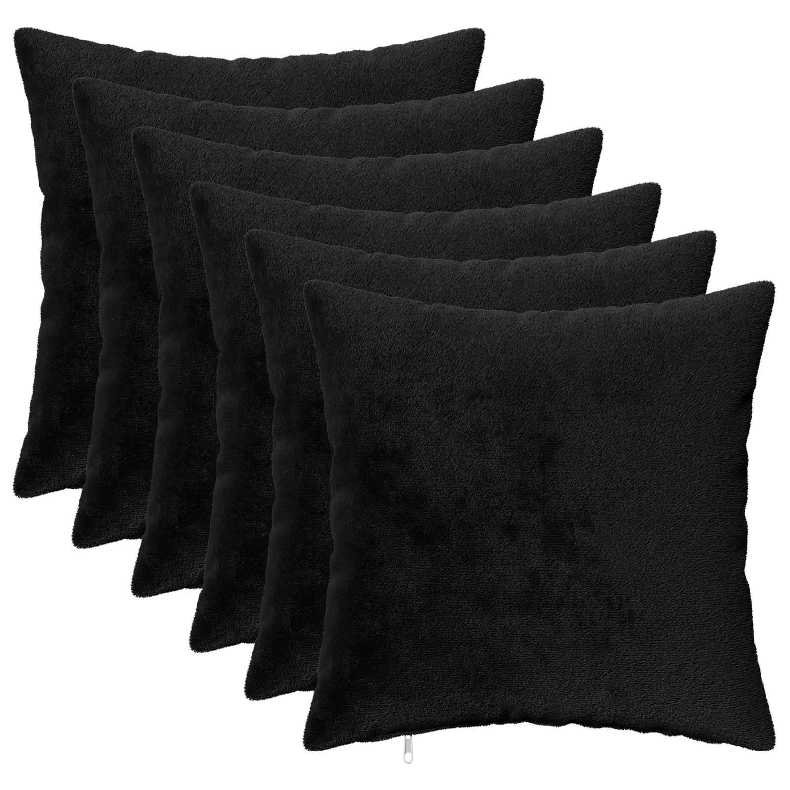 Federa 6 pcs HEERLEN Nero 40 x 40 cm Flanella