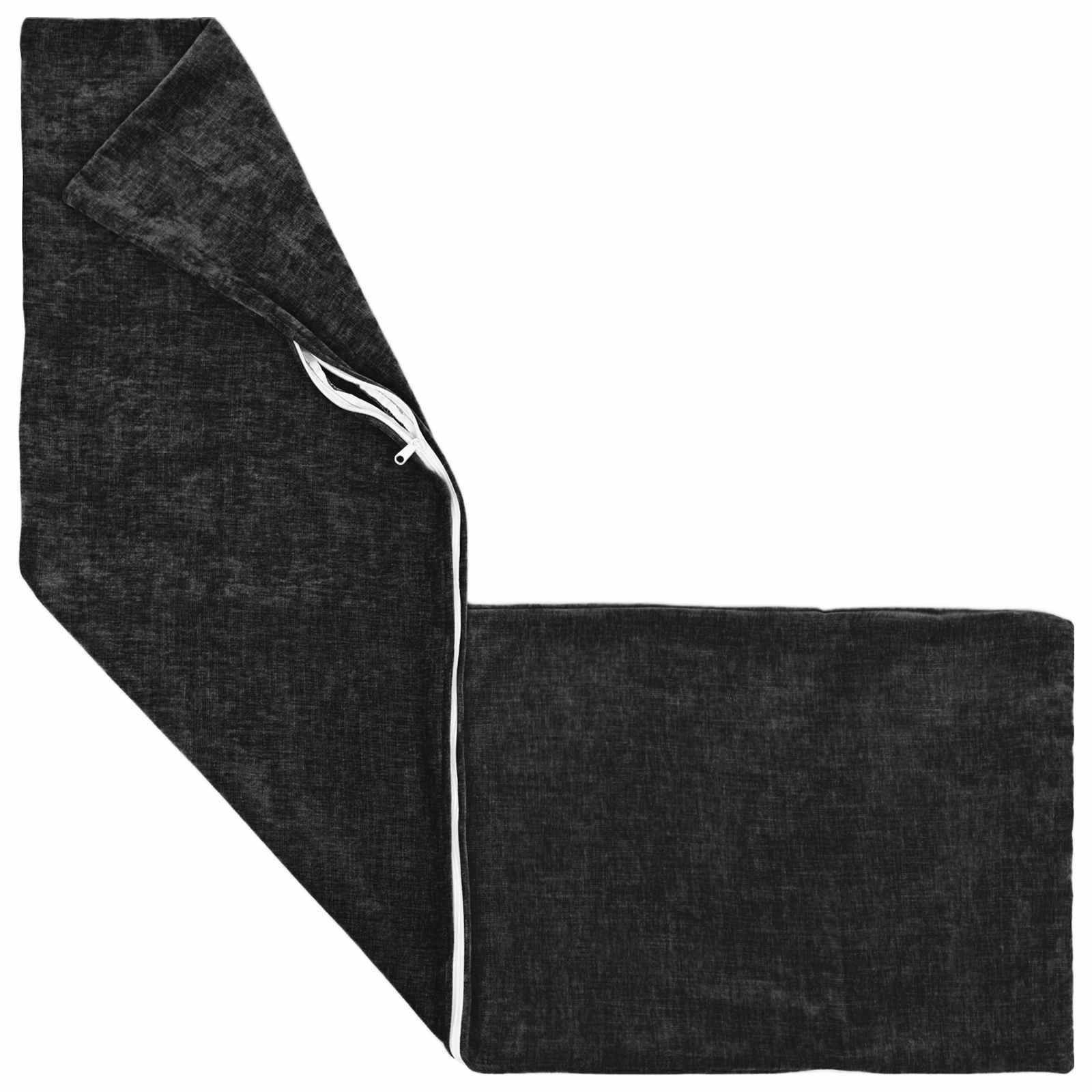 Federa 2 pz HEERLEN Antracite 40 x 145 cm Tessuto Chenille