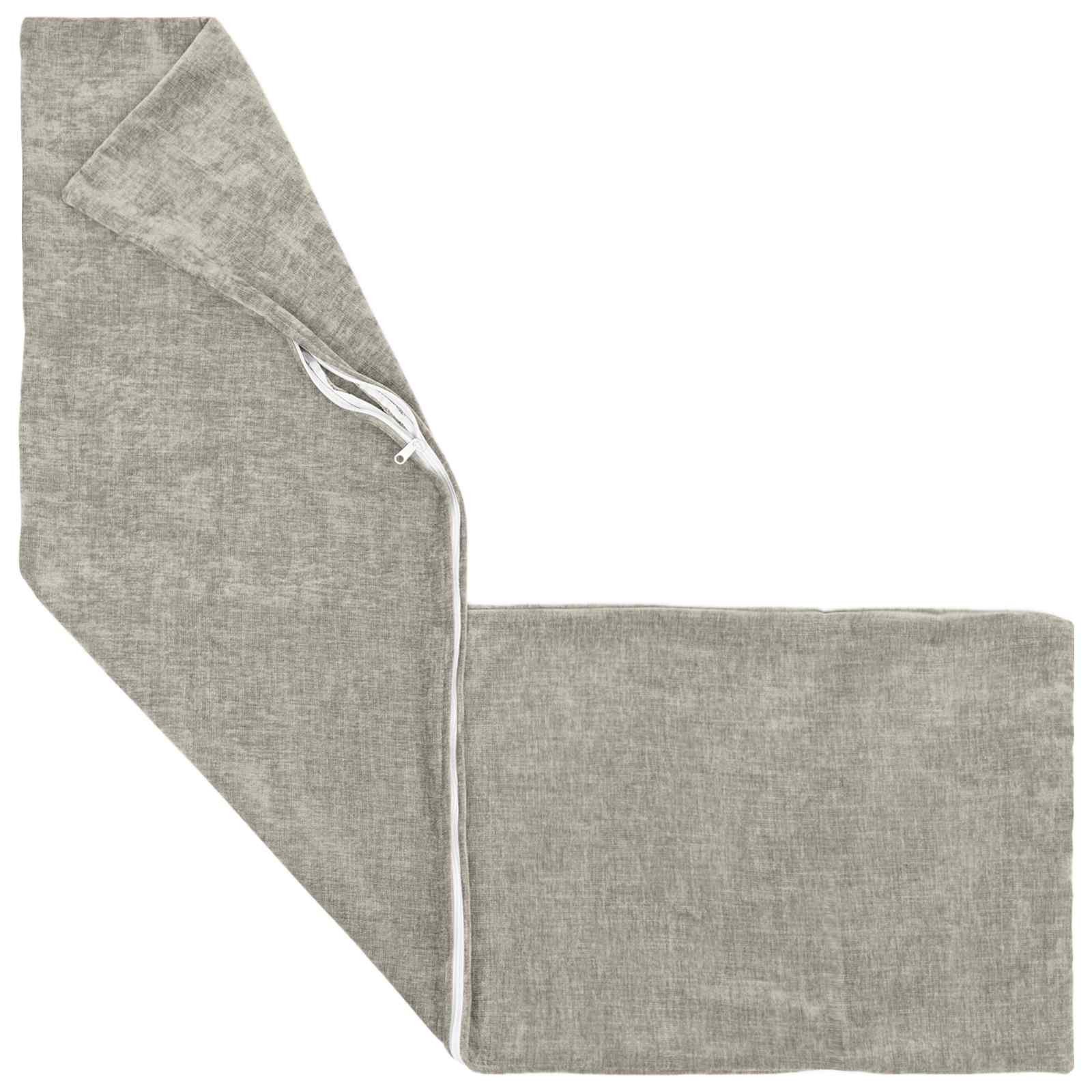 Federa 2 pz HEERLEN Grigio Chiaro 40 x 145 cm Tessuto Chenille