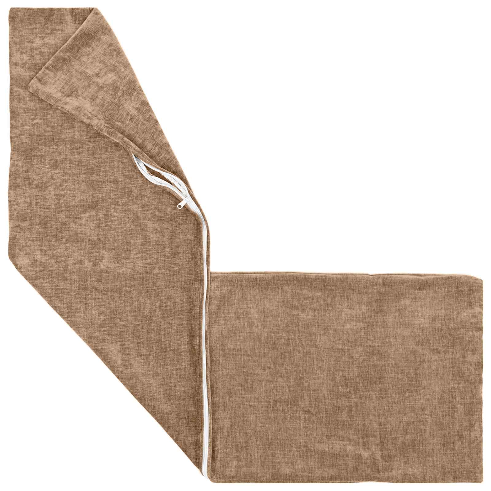 Federa 2 pz HEERLEN Marrone 40 x 145 cm Tessuto Chenille
