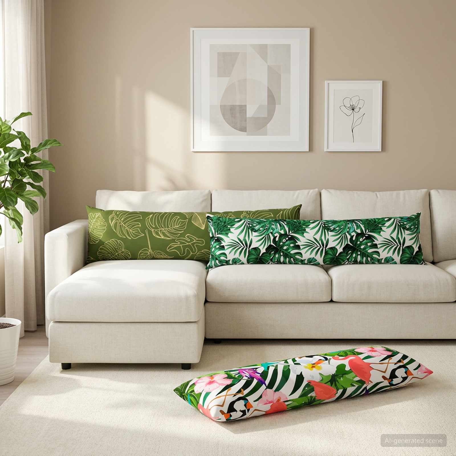 Federa HEERLEN Motivo a Foglie 40 x 145 cm Poliestere