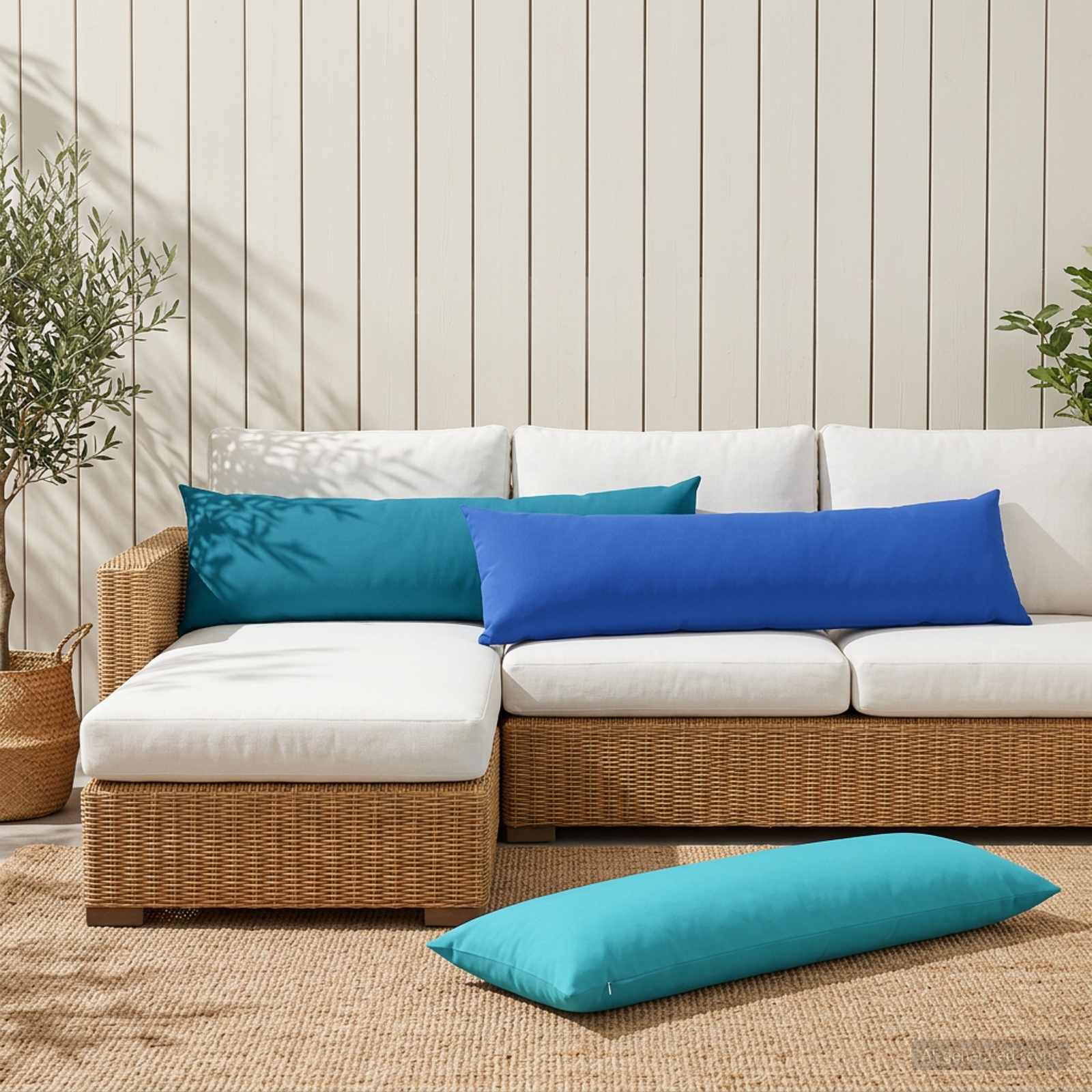 Federa 2 pcs HEERLEN Turchese 40 x 145 cm Poliestere