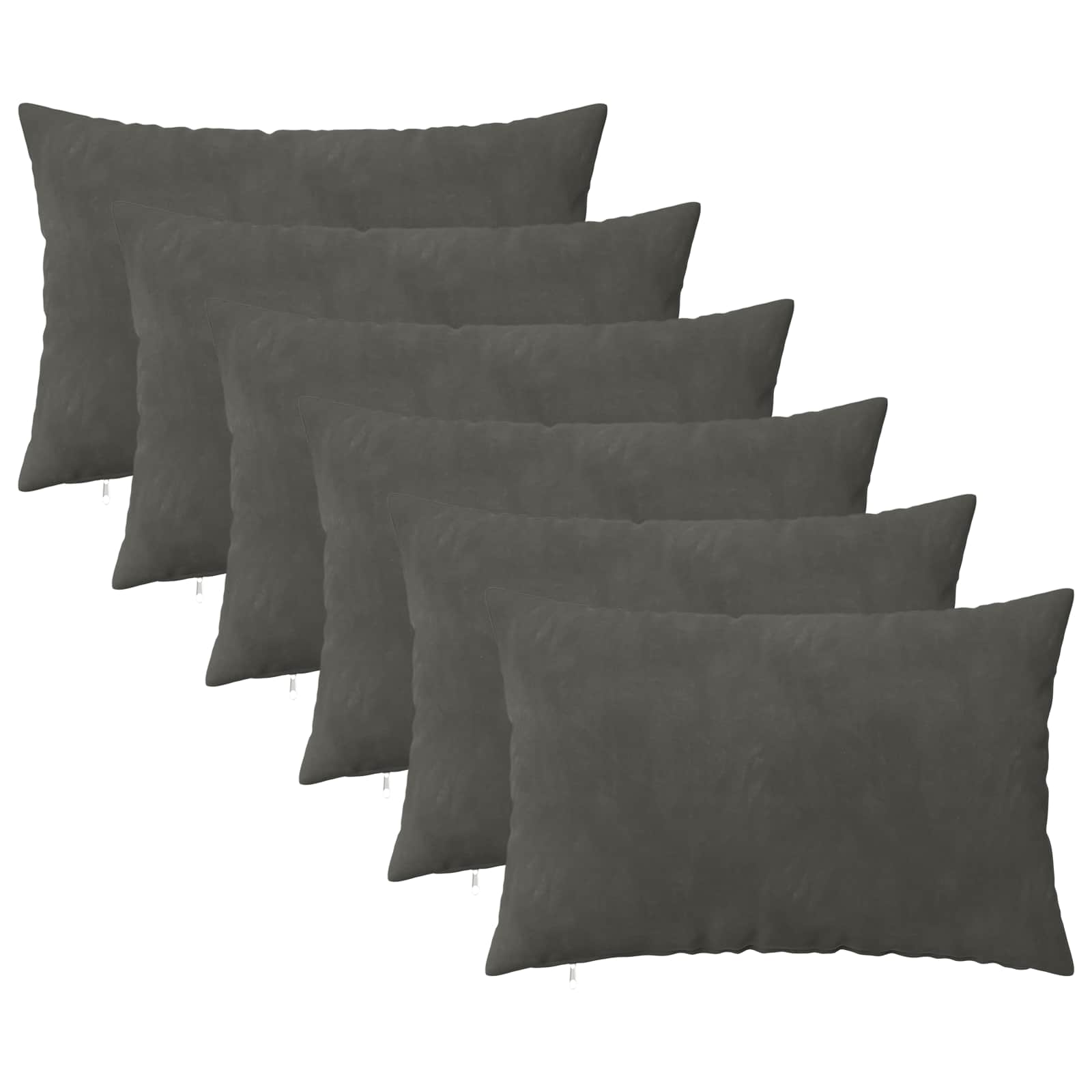 Federa 6 pcs HEERLEN Grigio Scuro 40 x 60 cm Velluto