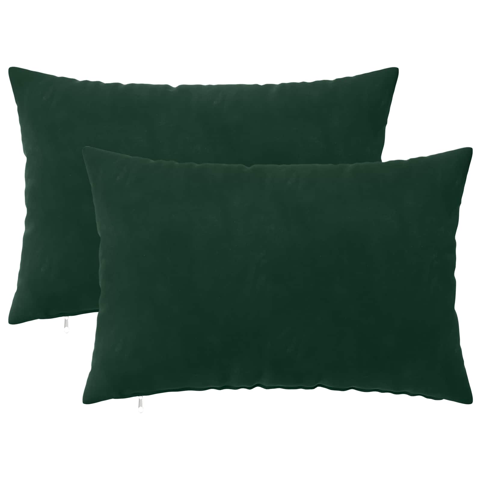 Federa 2 pcs HEERLEN Verde Scuro 40 x 60 cm Velluto