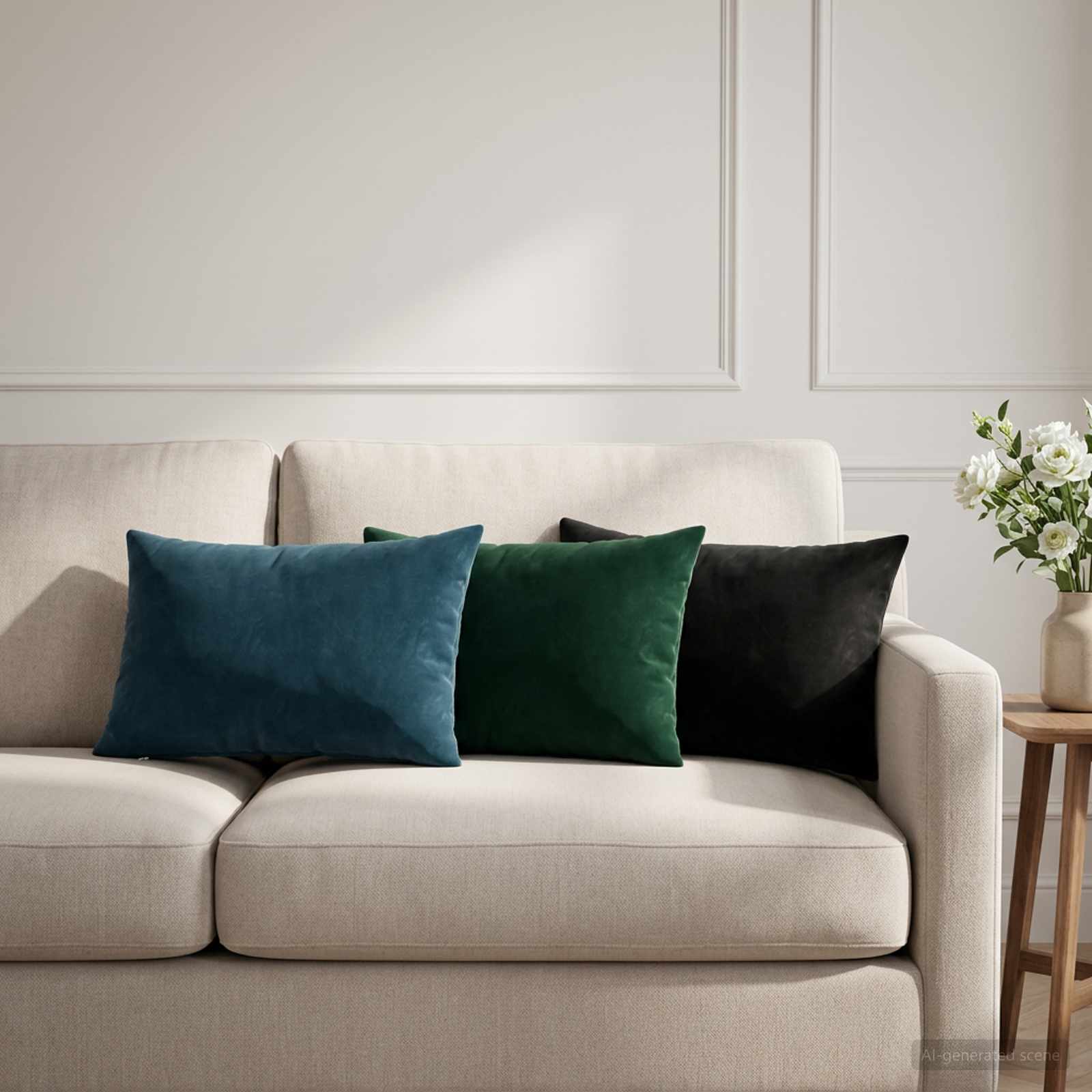 Federa 6 pcs HEERLEN Verde Scuro 40 x 60 cm Velluto