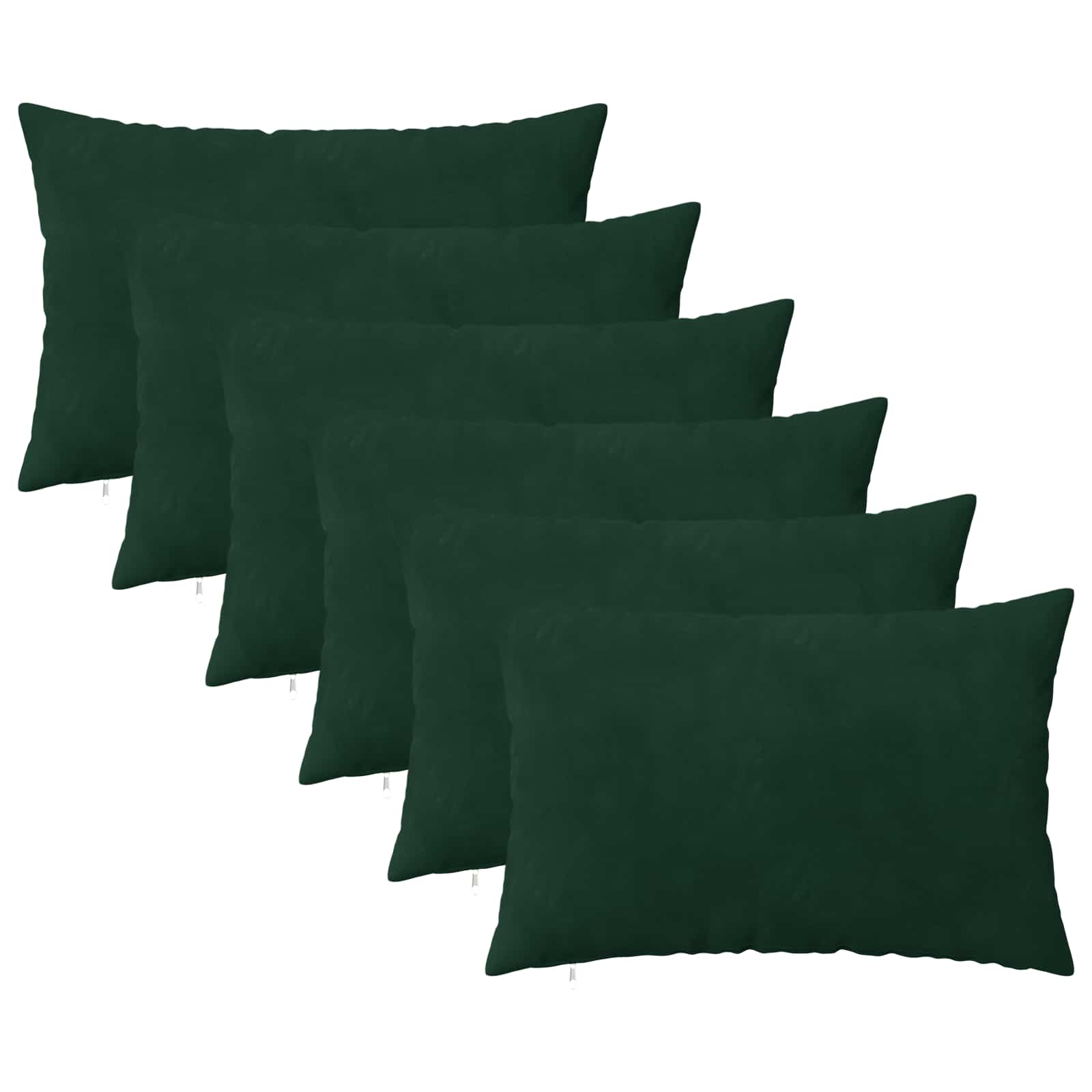 Federa 6 pcs HEERLEN Verde Scuro 40 x 60 cm Velluto