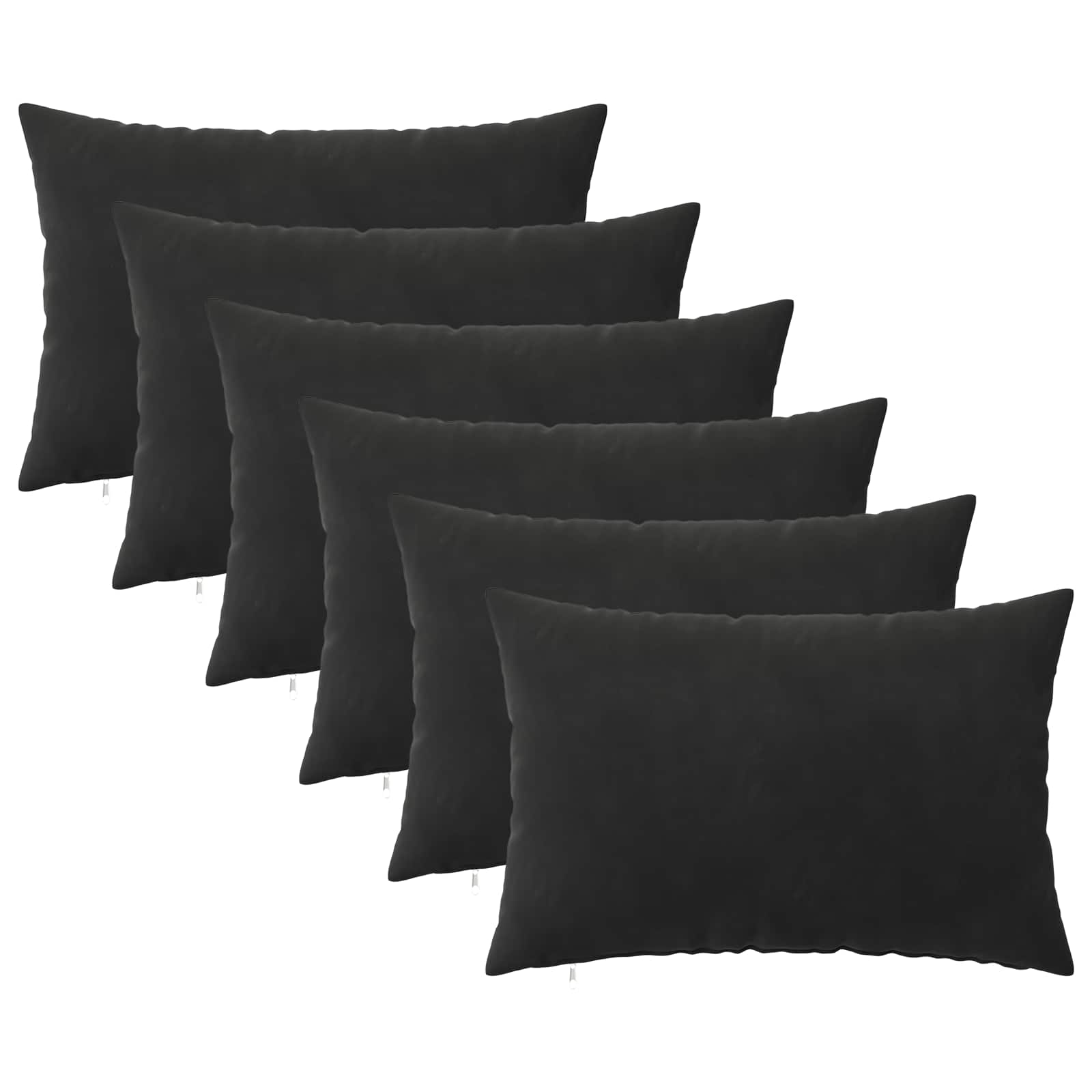 Federa 6 pcs HEERLEN Nero 40 x 60 cm Velluto