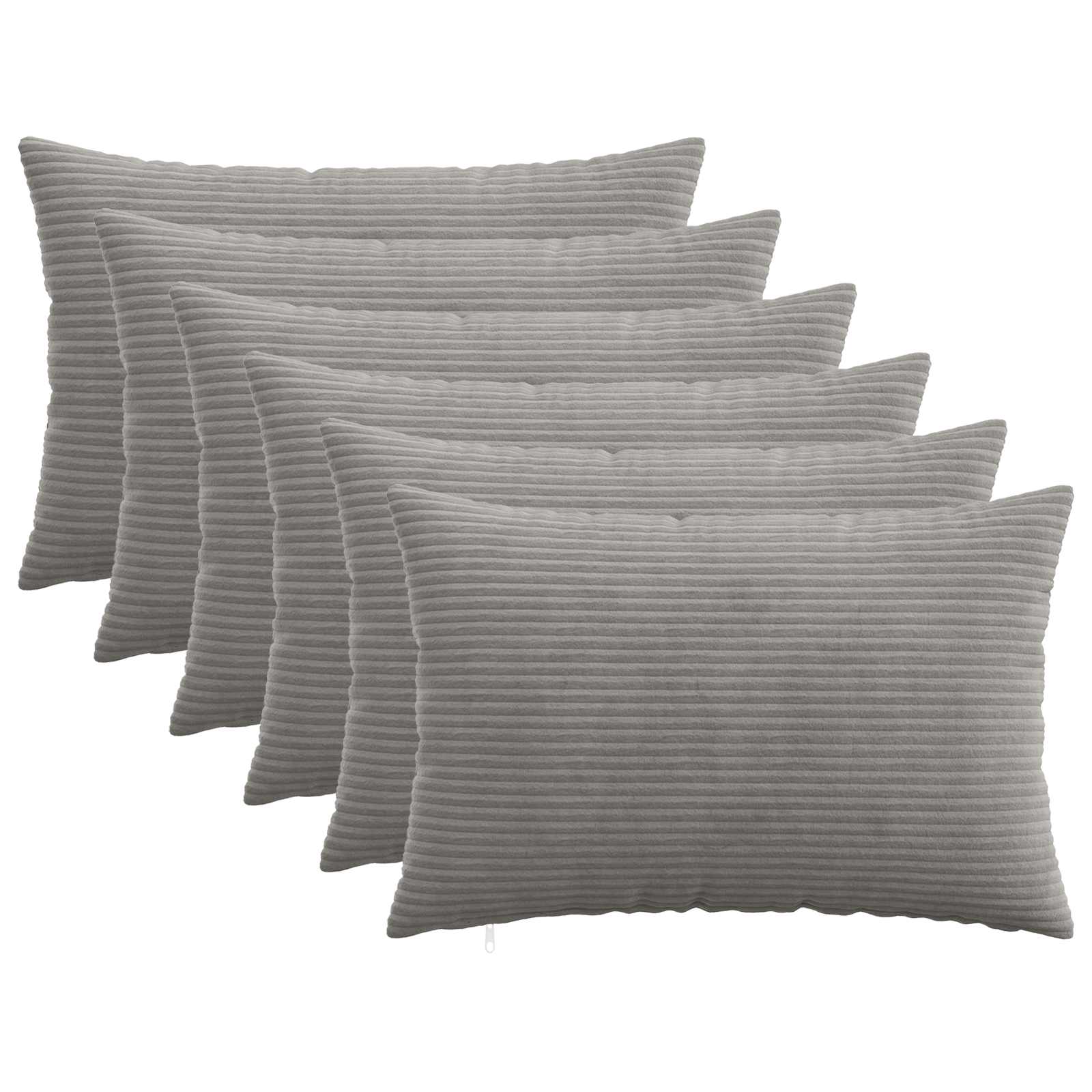 Federa 6 pcs HEERLEN Grigio Chiaro 40 x 60 cm corduroy