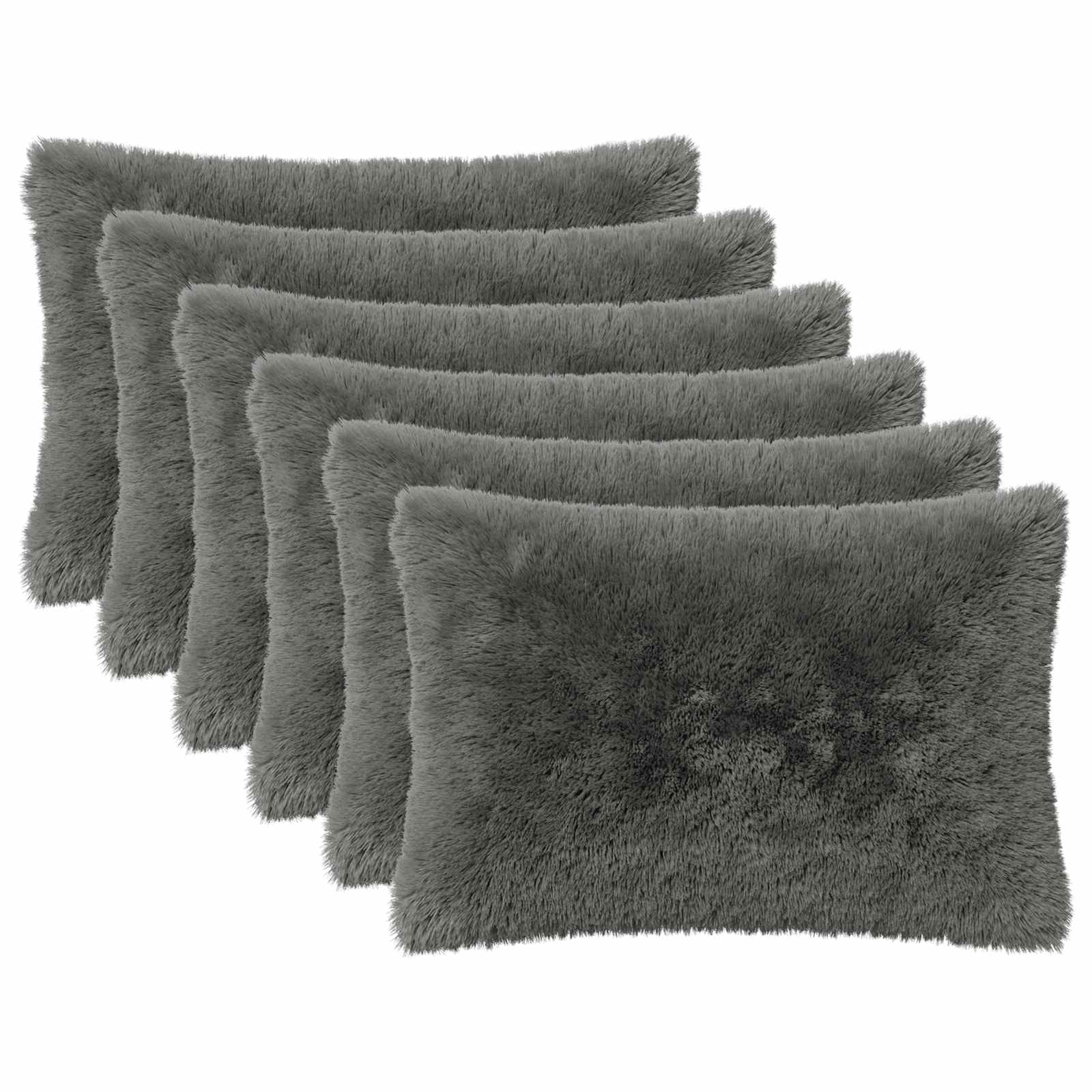 Federa 6 pcs HEERLEN Grigio Chiaro 40 x 60 cm Fleece PV