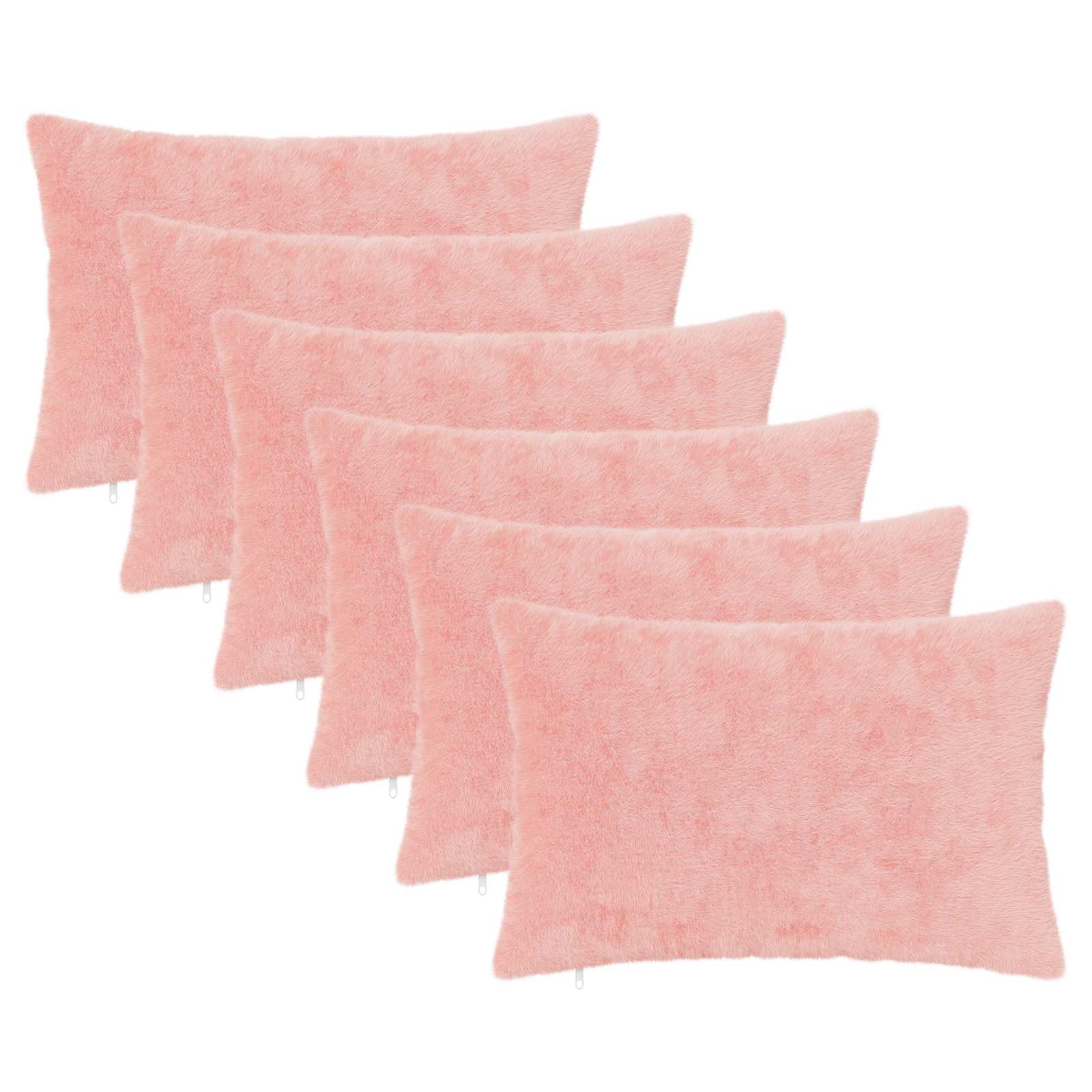 Federa 6 pz HEERLEN Rosa 40 x 60 cm Pelliccia di Coniglio Finta