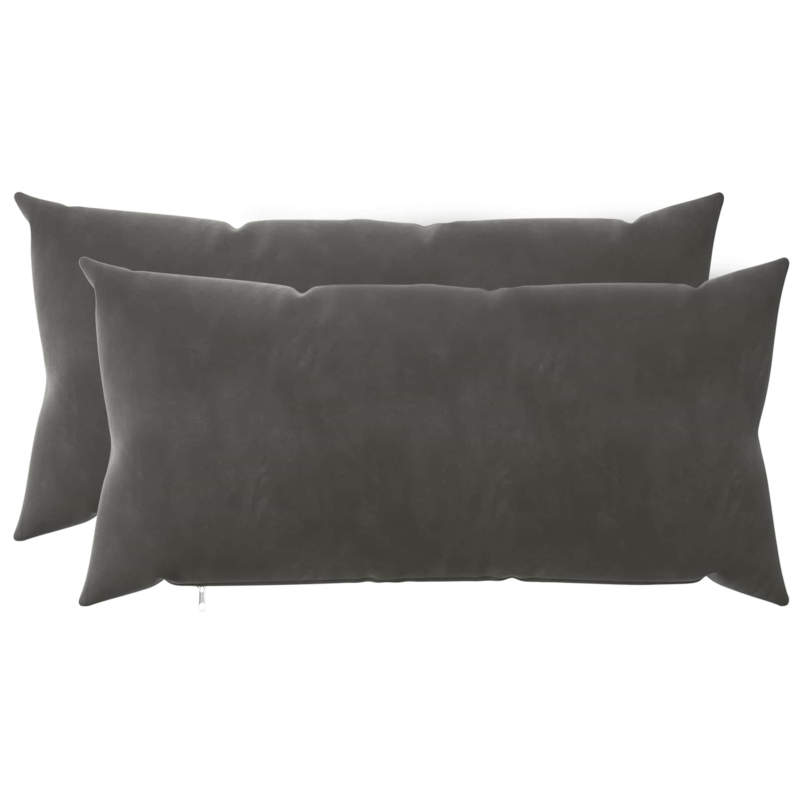 Federa 2 pcs HEERLEN Grigio Scuro 40 x 70 cm Velluto