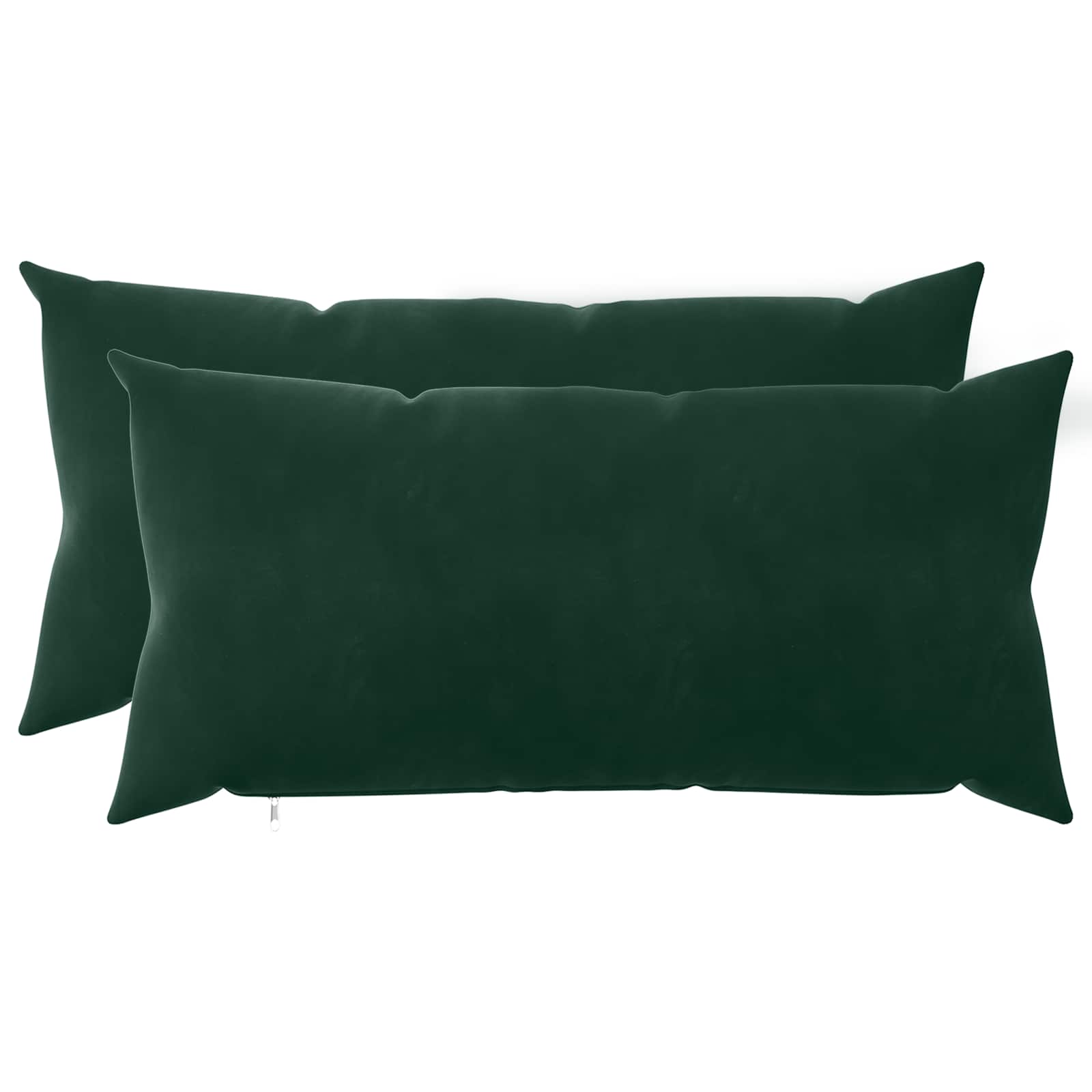 Federa 2 pcs HEERLEN Verde Scuro 40 x 70 cm Velluto