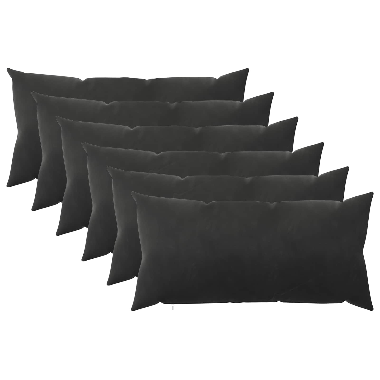Federa 6 pcs HEERLEN Nero 40 x 70 cm Velluto