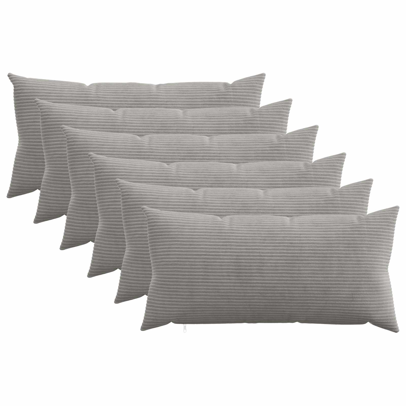 Federa 6 pcs HEERLEN Grigio Chiaro 40 x 70 cm corduroy