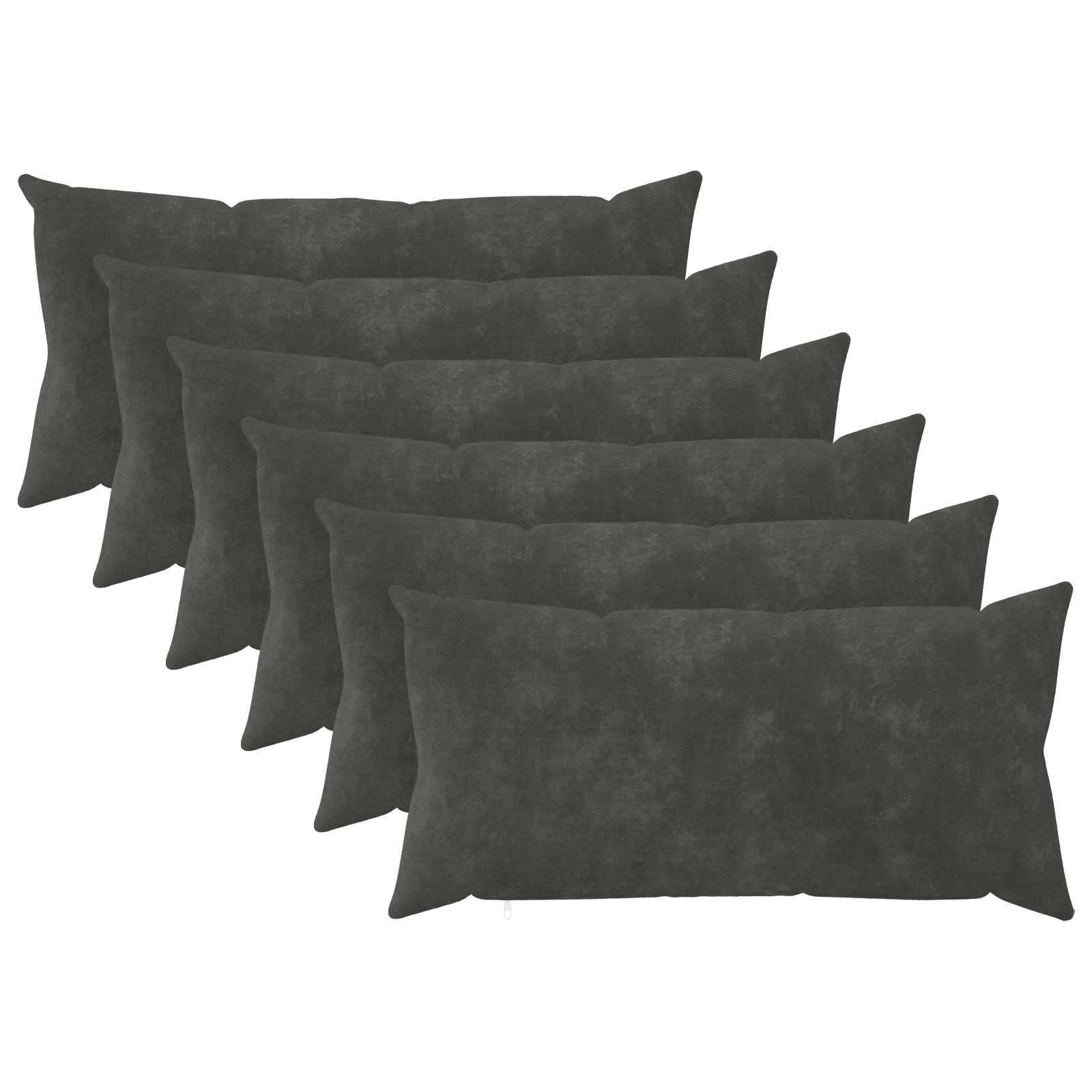 Federa 6 pcs HEERLEN Antracite 40 x 70 cm Fleece in microfibra