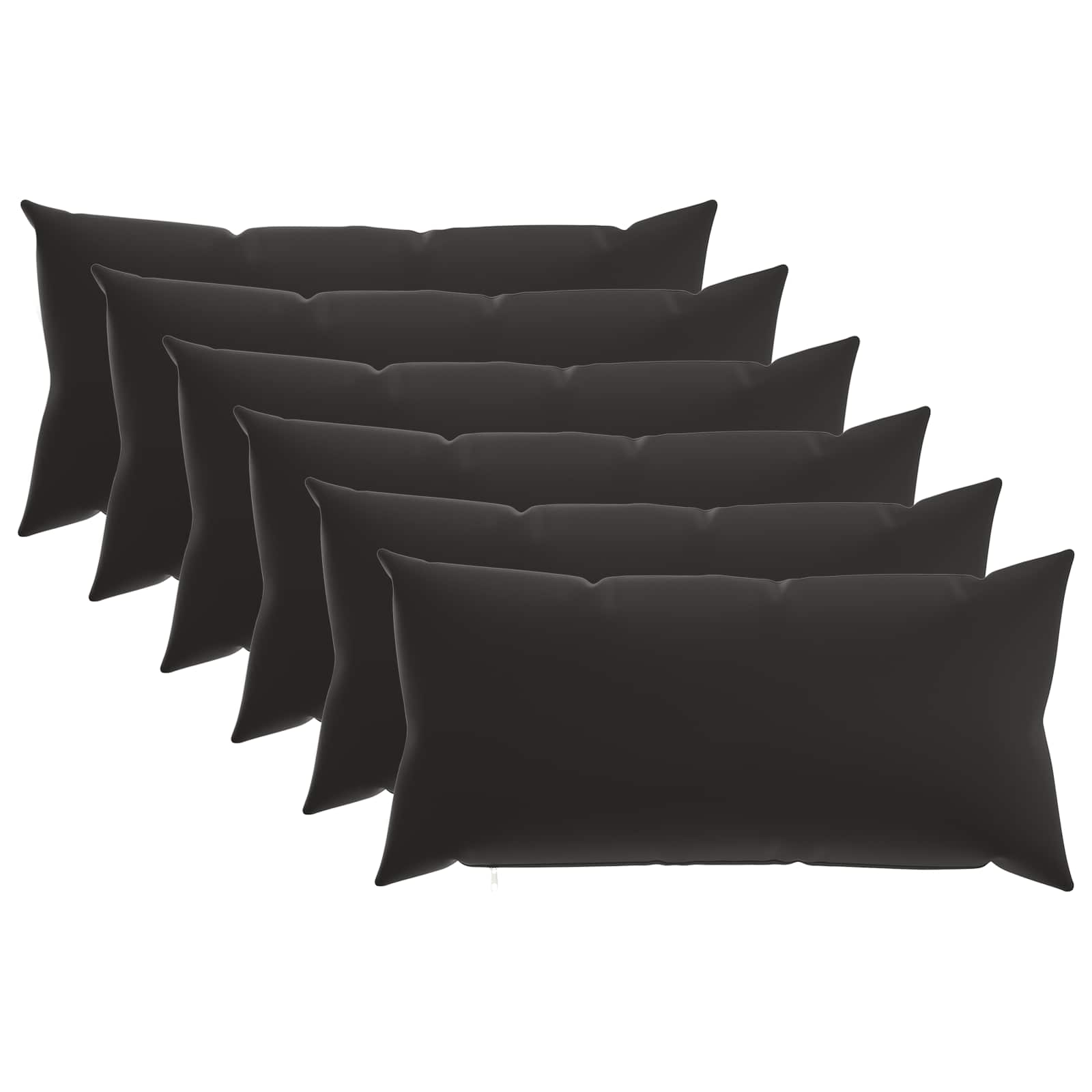 Federa 6 pcs HEERLEN Nero 40 x 70 cm Poliestere