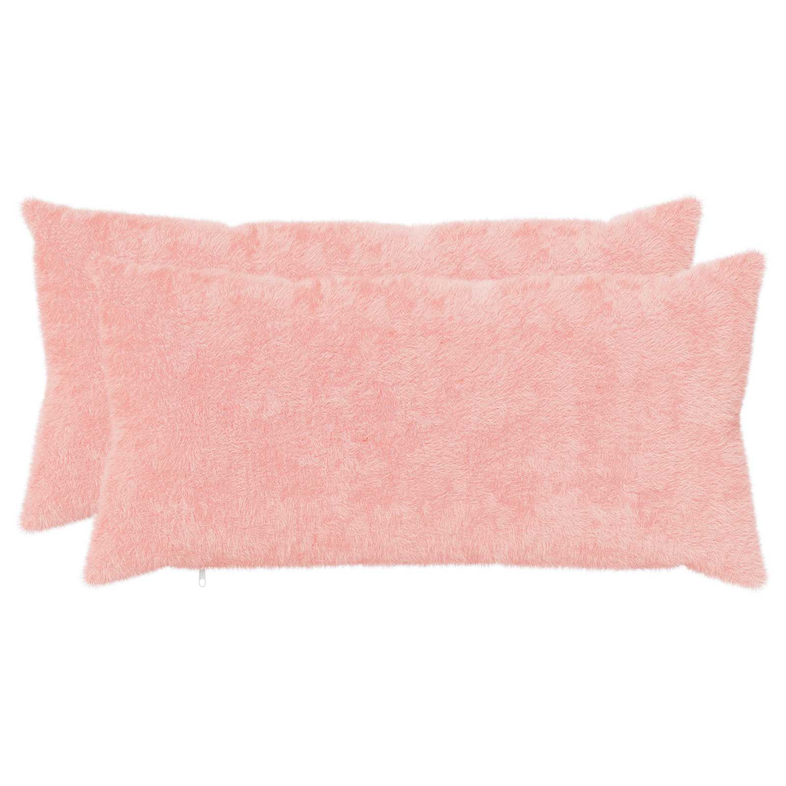 Federa 2 pz HEERLEN Rosa 40 x 70 cm Pelliccia di Coniglio Finta