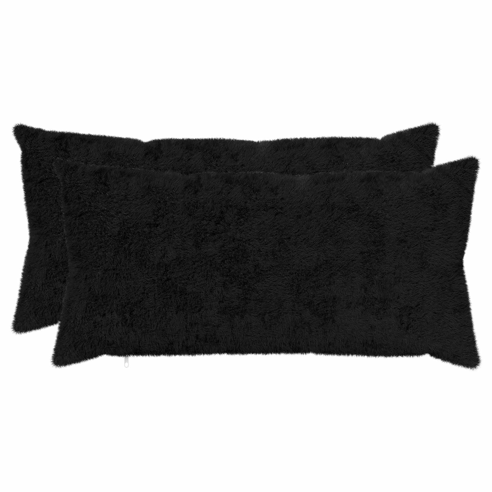 Federa 2 pz HEERLEN Nero 40 x 70 cm Pelliccia di Coniglio Finta