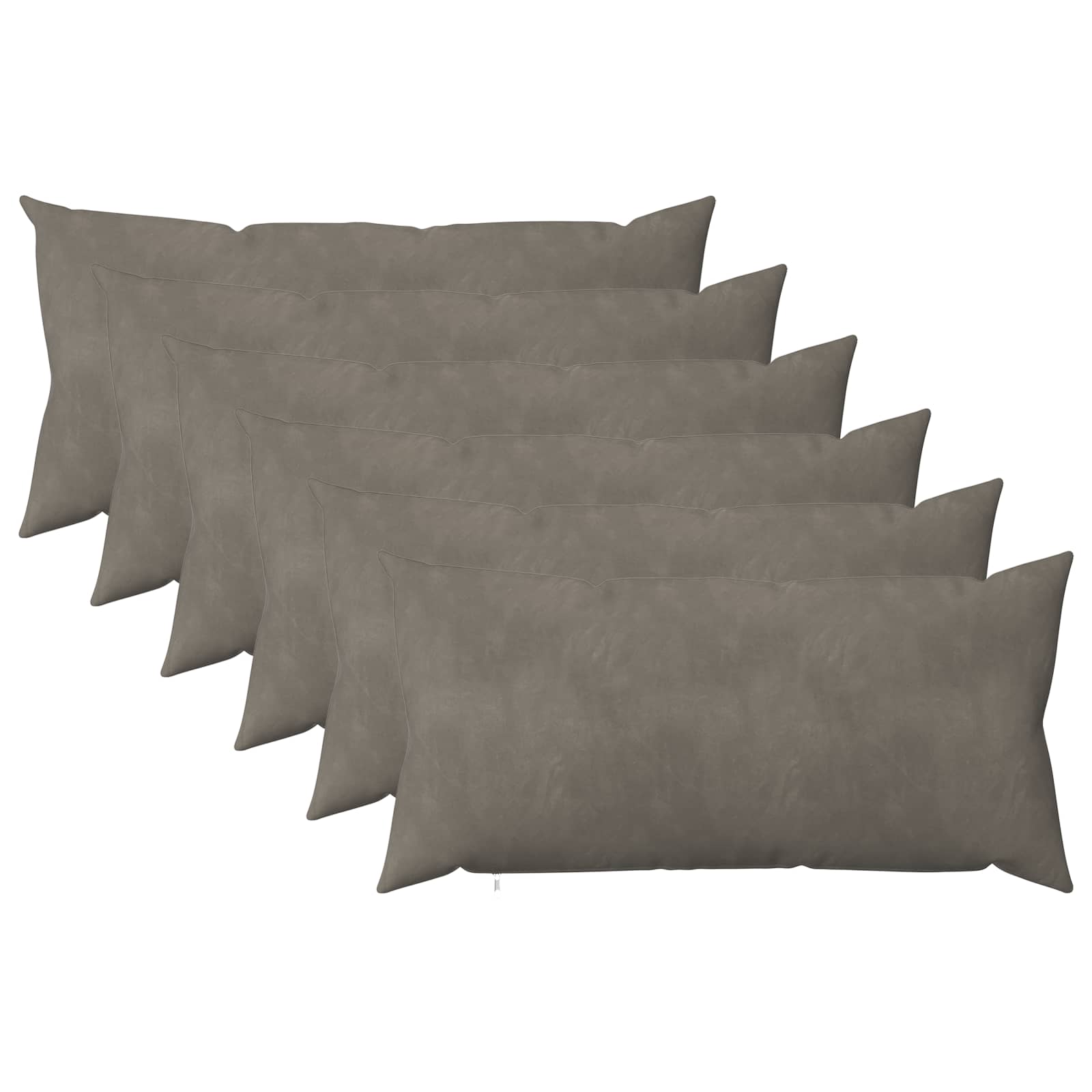 Federa 6 pcs HEERLEN Grigio Chiaro 40 x 80 cm Velluto