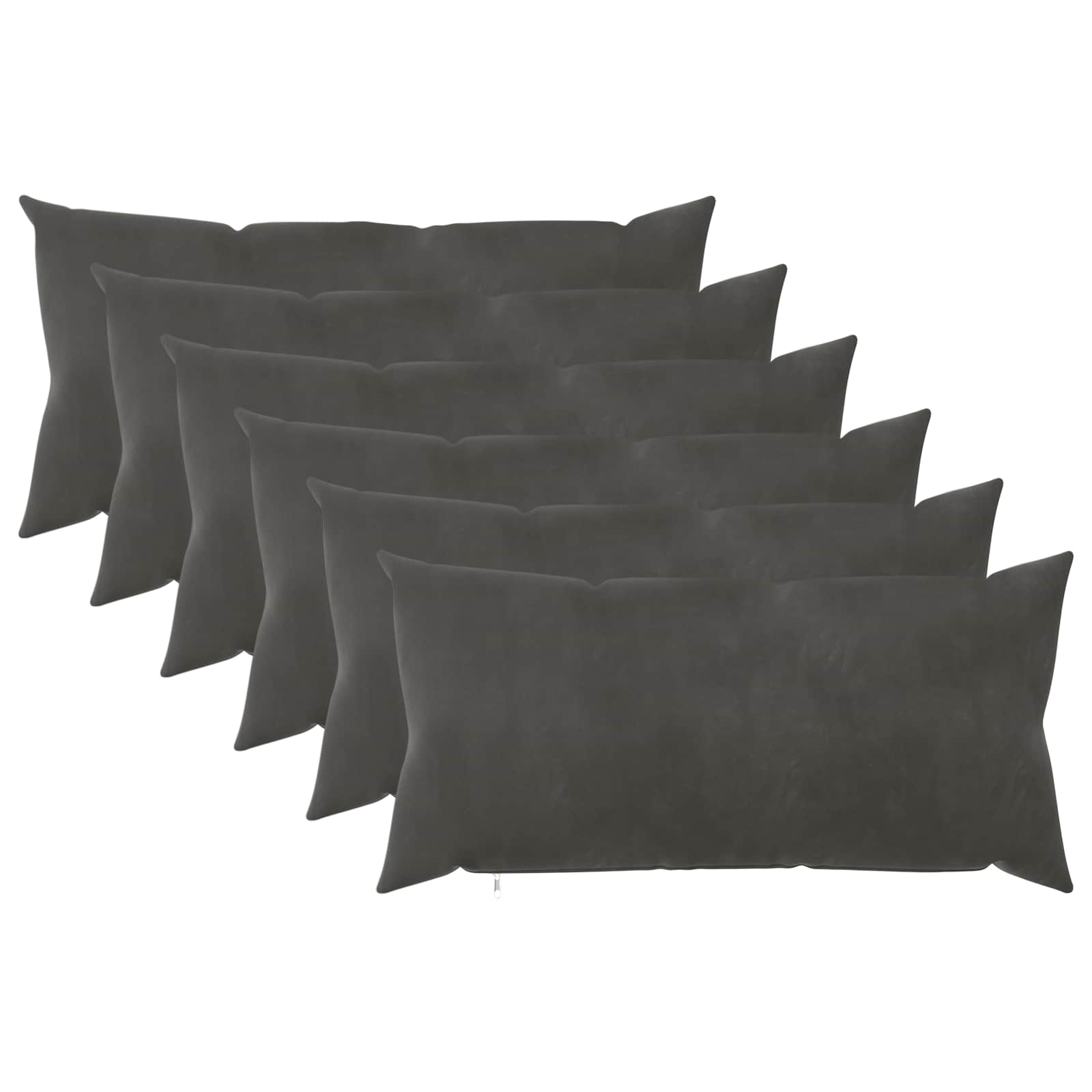 Federa 6 pcs HEERLEN Grigio Scuro 40 x 80 cm Velluto