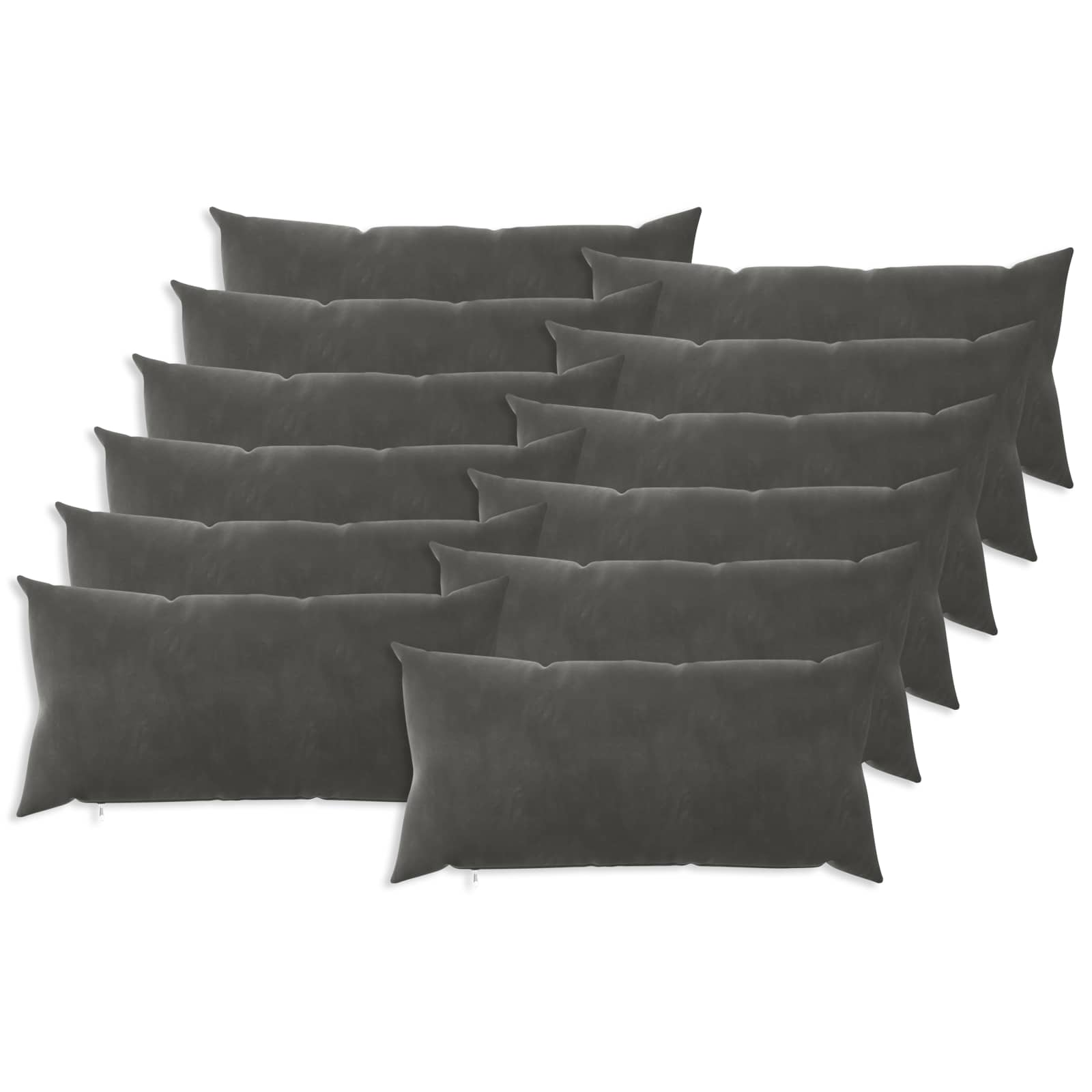 Federa 12 pcs HEERLEN Grigio Scuro 40 x 80 cm Velluto
