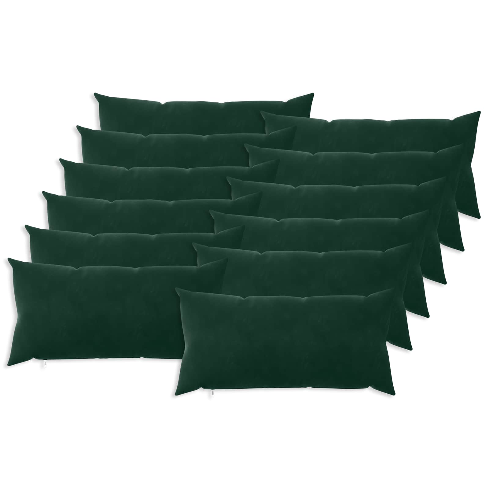 Federa 12 pcs HEERLEN Verde Scuro 40 x 80 cm Velluto