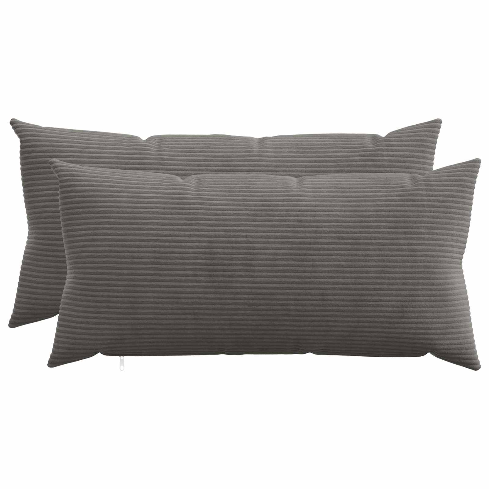 Federa 2 pcs HEERLEN Grigio Scuro 40 x 80 cm corduroy