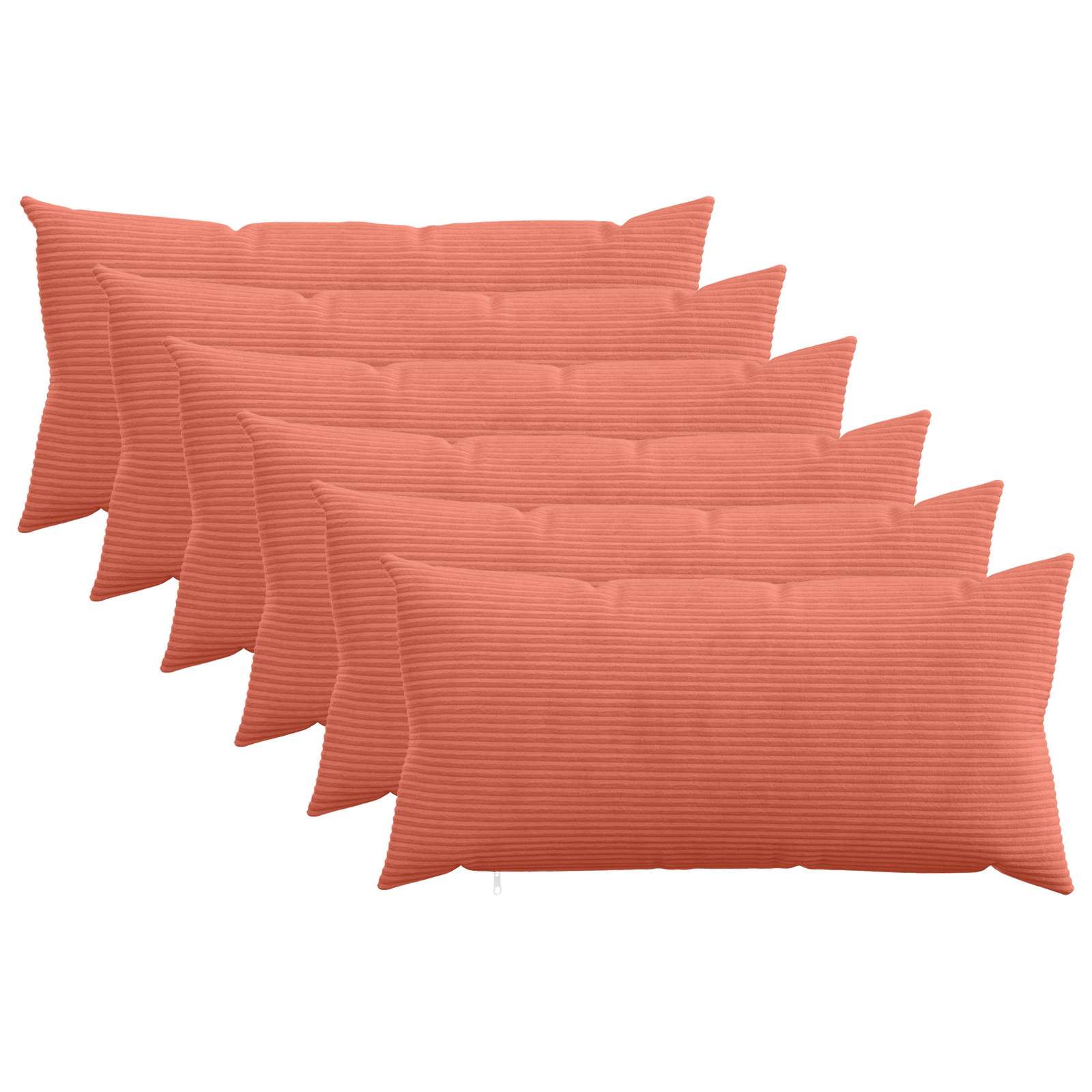 Federa 6 pcs HEERLEN Rosso Arancio 40 x 80 cm corduroy