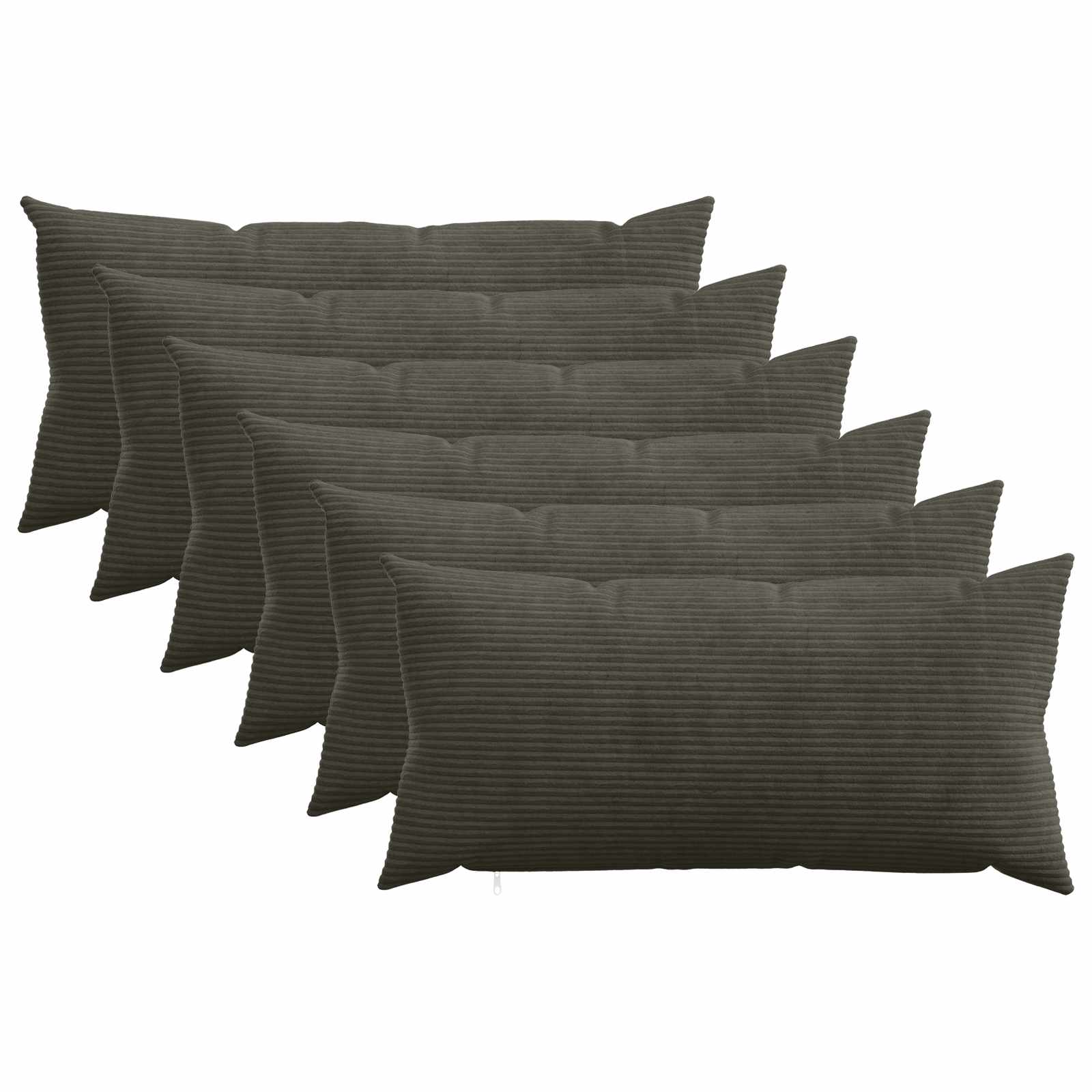 Federa 6 pcs HEERLEN Antracite 40 x 80 cm corduroy