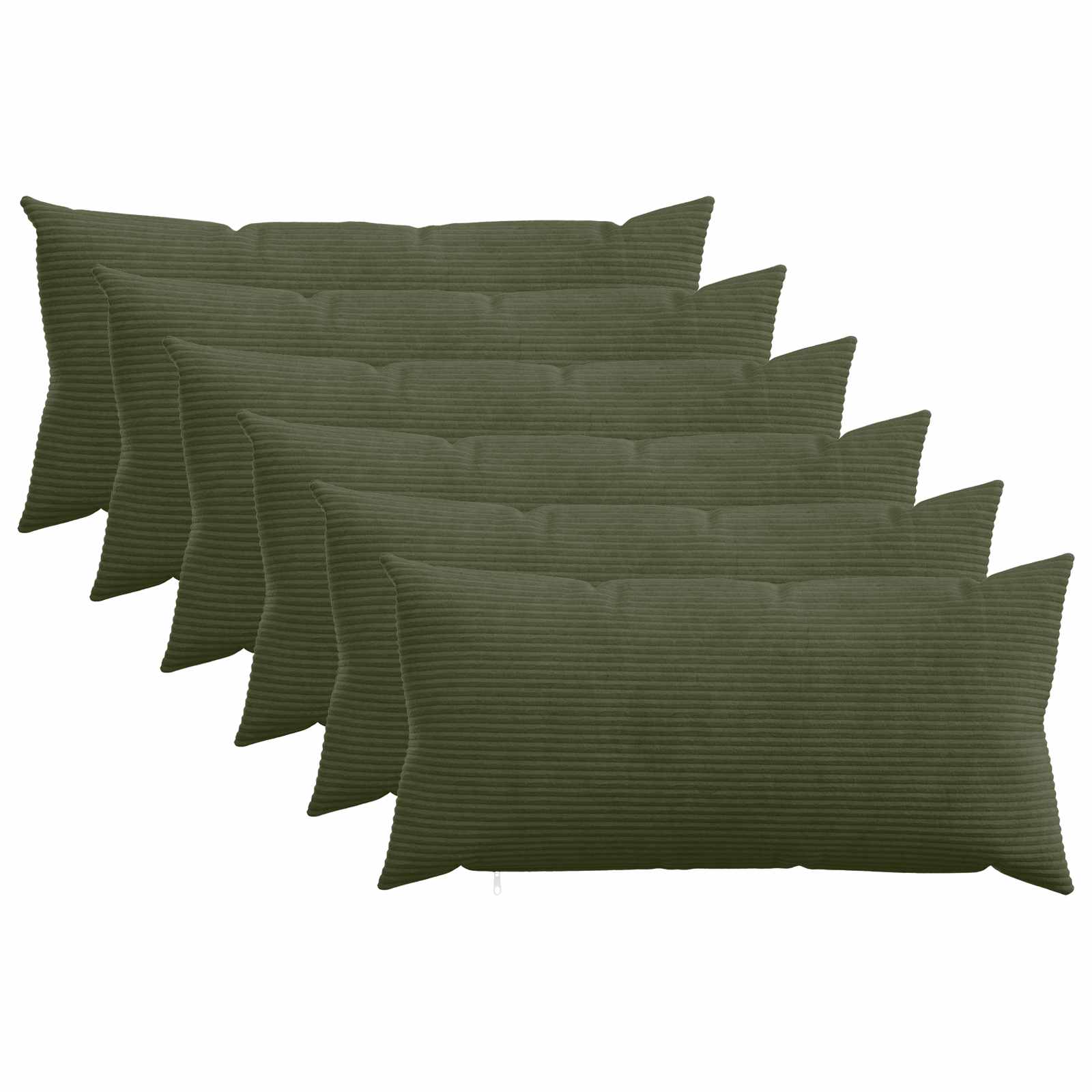 Federa 6 pcs HEERLEN Verde 40 x 80 cm corduroy