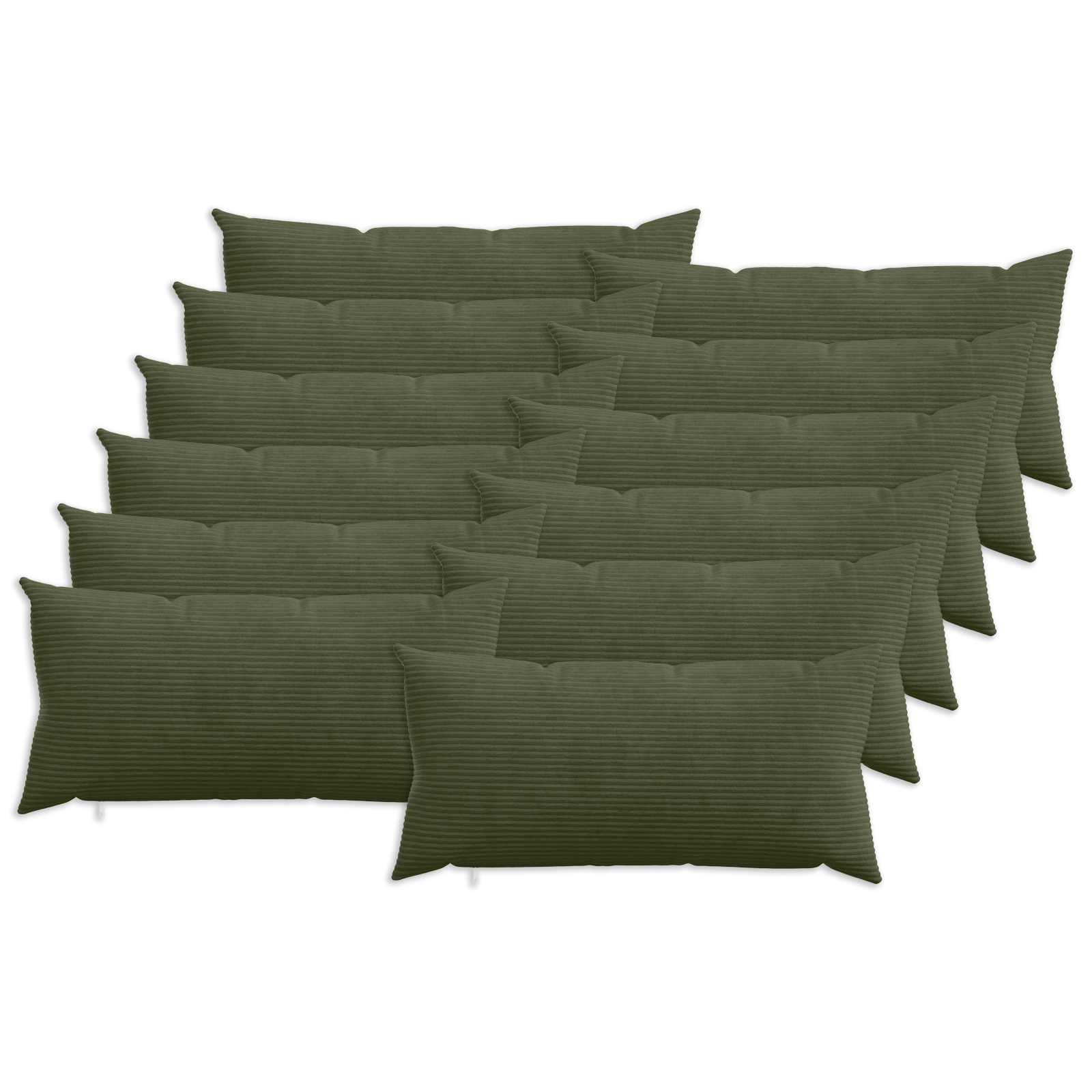 Federa 12 pcs HEERLEN Verde 40 x 80 cm corduroy