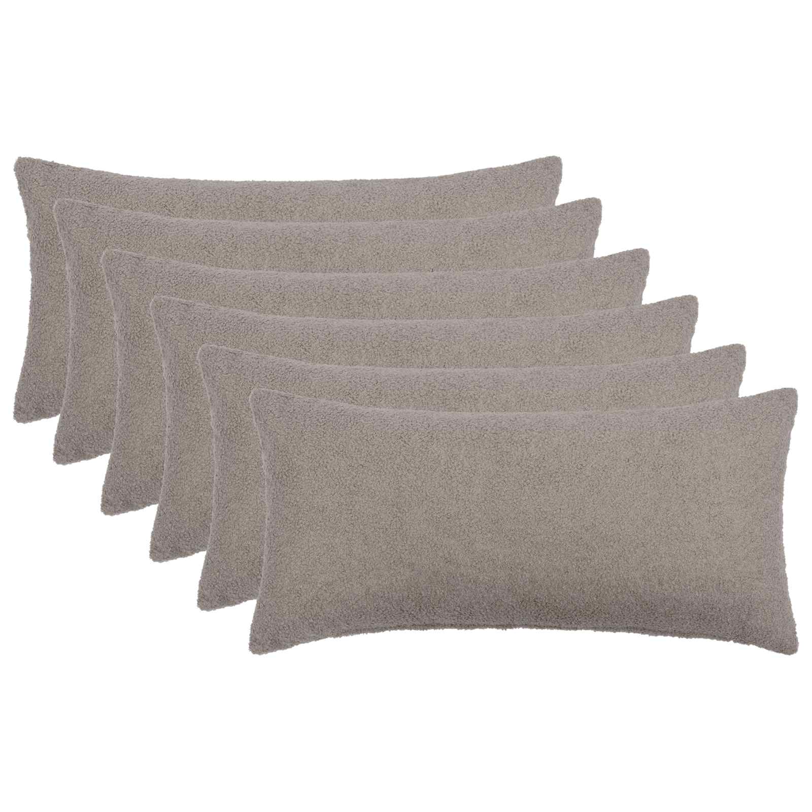 Federa 6 pcs HEERLEN Grigio Chiaro 40 x 80 cm Bouclé
