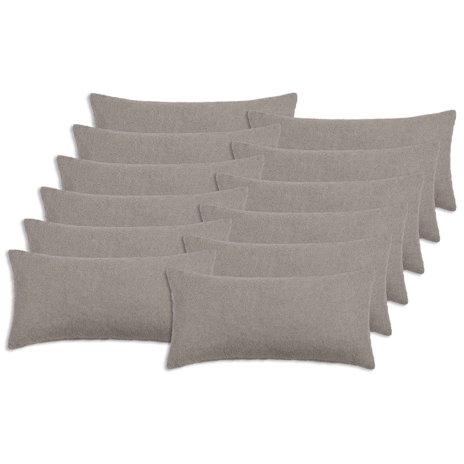 Federa 12 pcs HEERLEN Grigio Chiaro 40 x 80 cm Bouclé