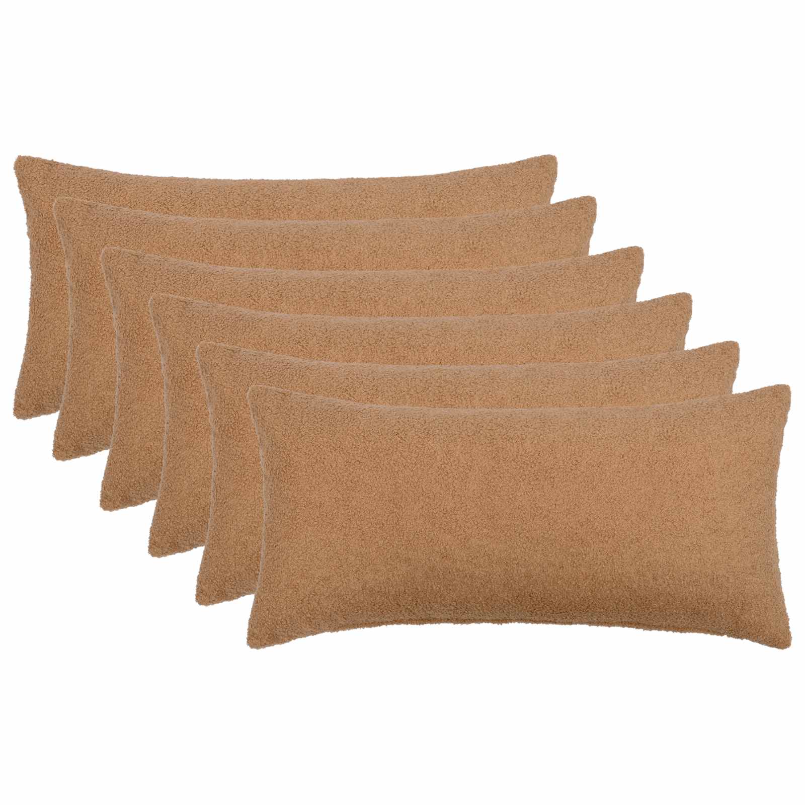 Federa 6 pcs HEERLEN Beige 40 x 80 cm Bouclé