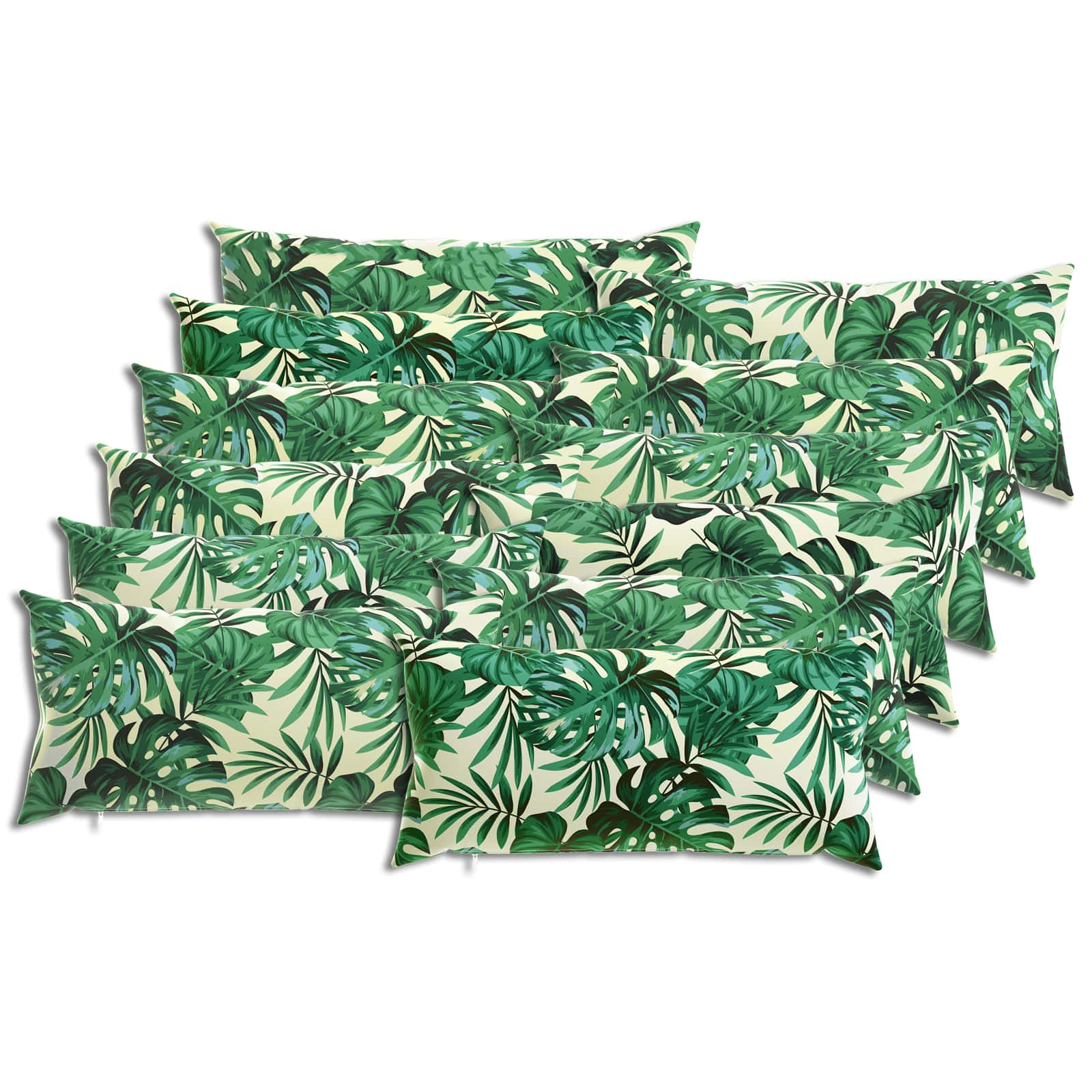 Federa 12 pcs HEERLEN Motivo a Foglie 40 x 80 cm Poliestere