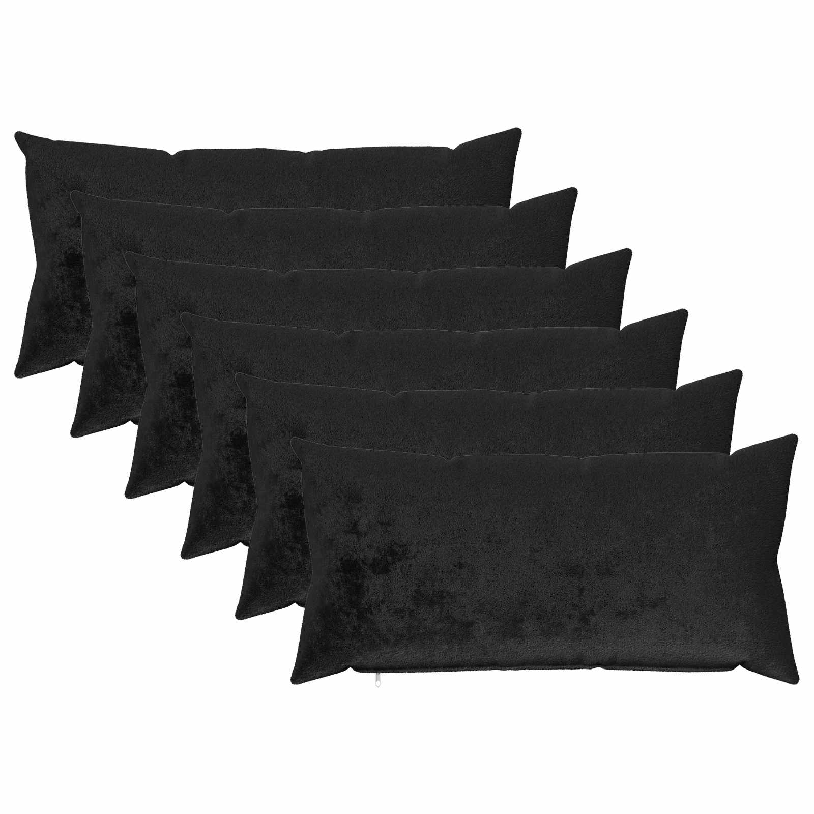 Federa 6 pcs HEERLEN Nero 40 x 80 cm Flanella